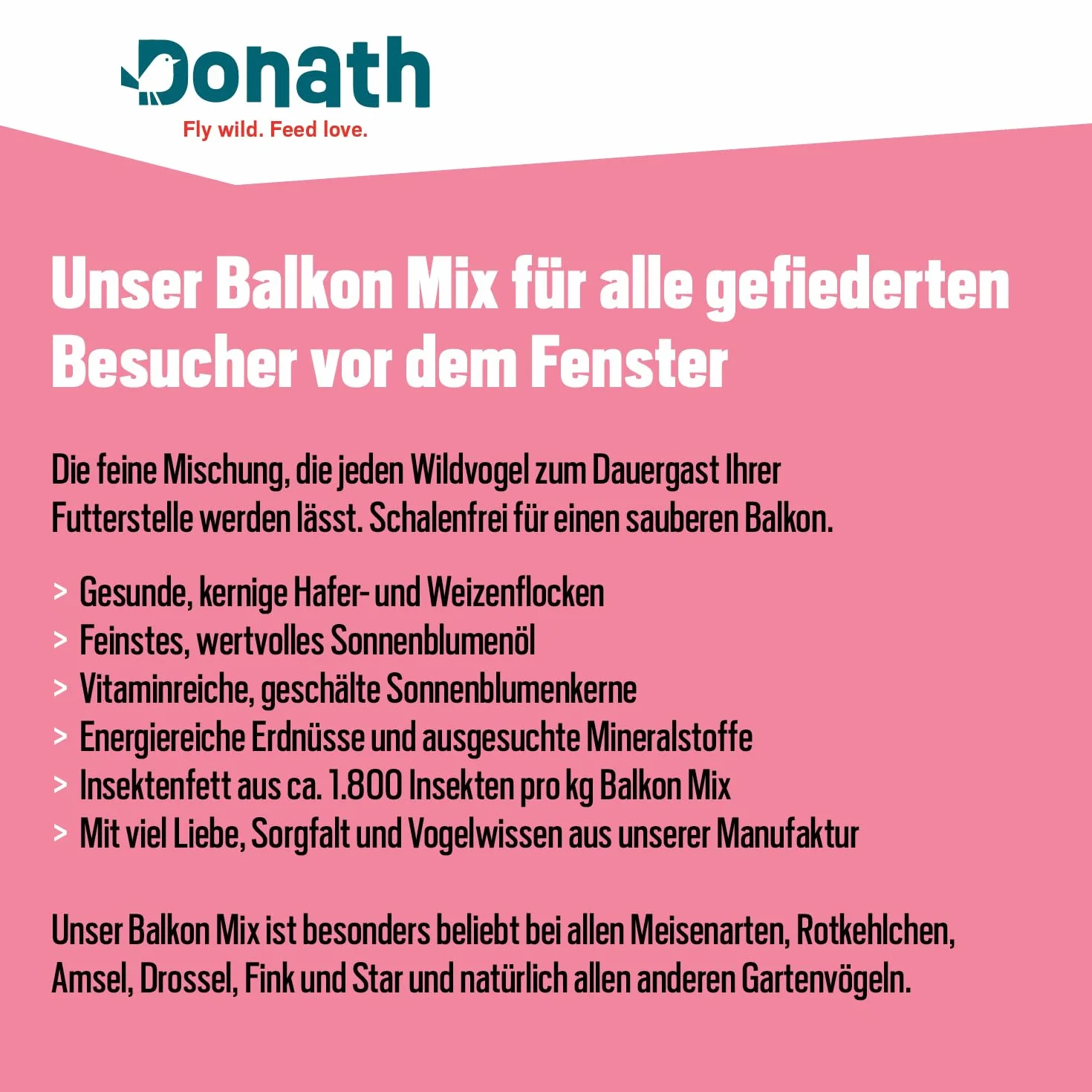 Donath Balcon Mélanger Nourriture Oiseaux Sauvages 5 kg