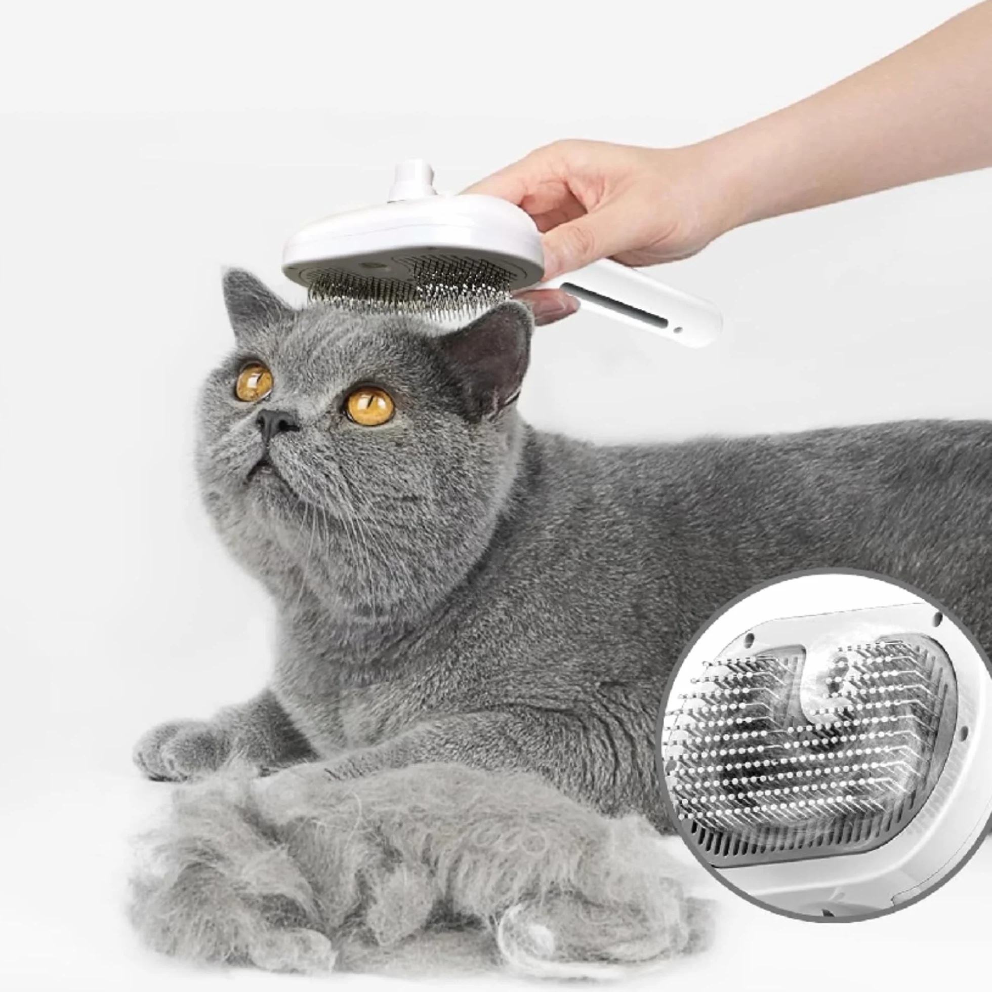 GROOMSY Brosse à vapeur rechargeable pour animaux de compagnie nettoyage pelage chiens chats