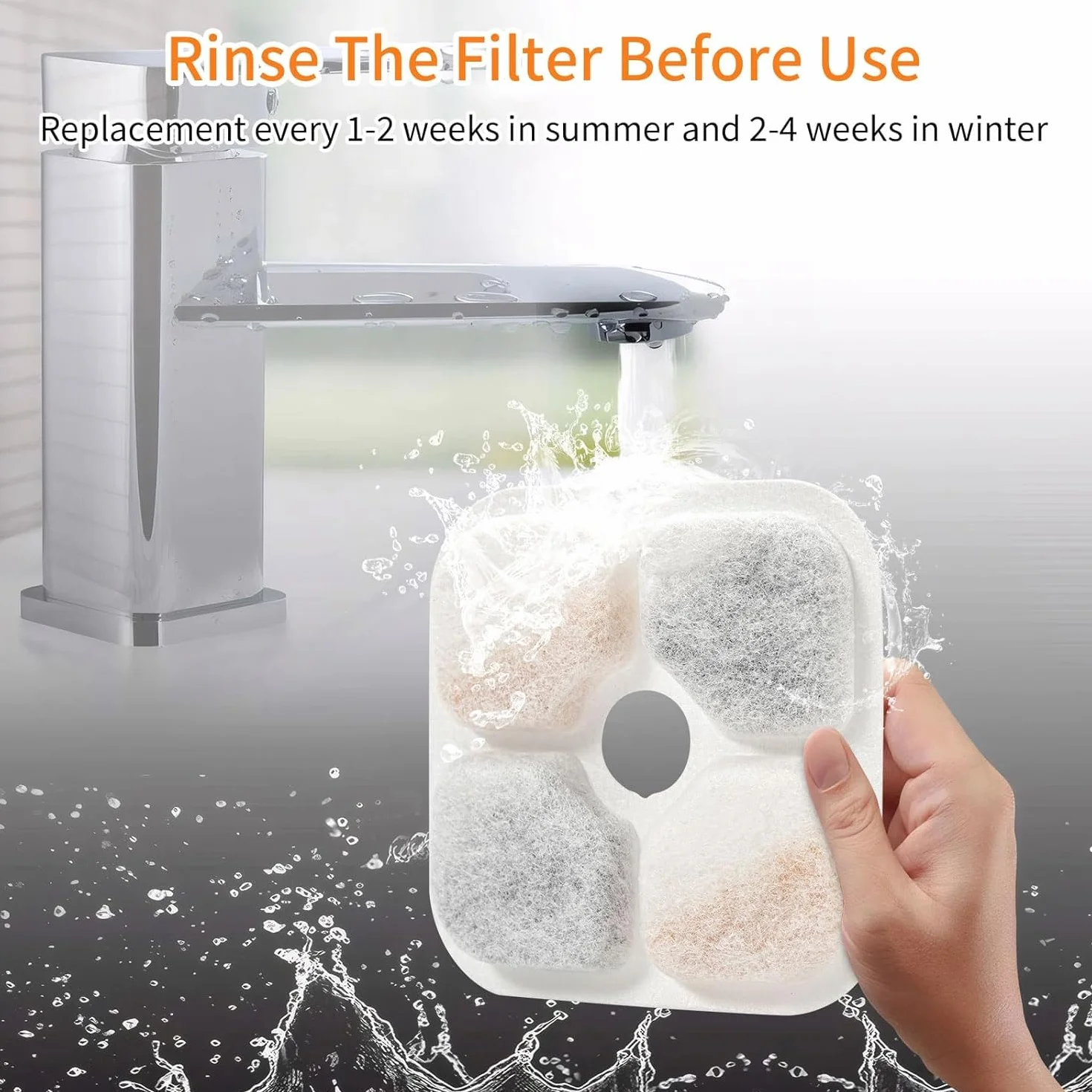 Lot de 12 filtres pour fontaine à eau pour chat compatibles Catit PIXI, filtre de remplacement triple filtration
