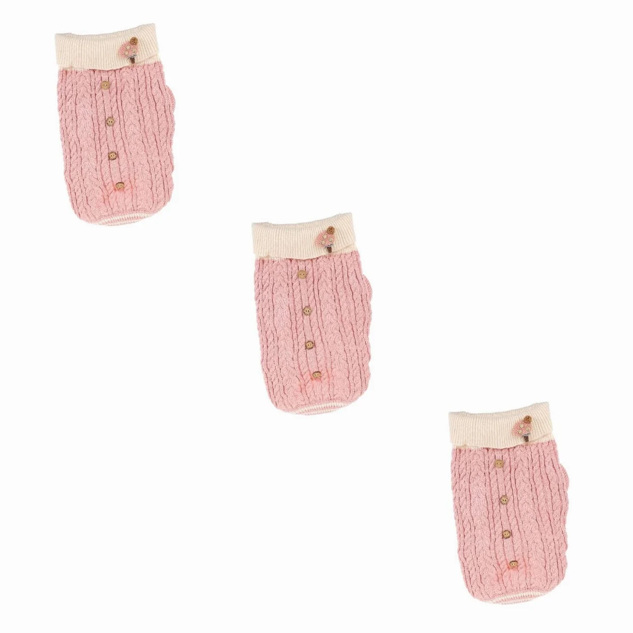 Toddmomy 3pièces Pull Chien Douillet pour -Hiver Vêtement pour Chiens Coton Épais Et Confortable Costume pour avec Manches Couleur Rose XS