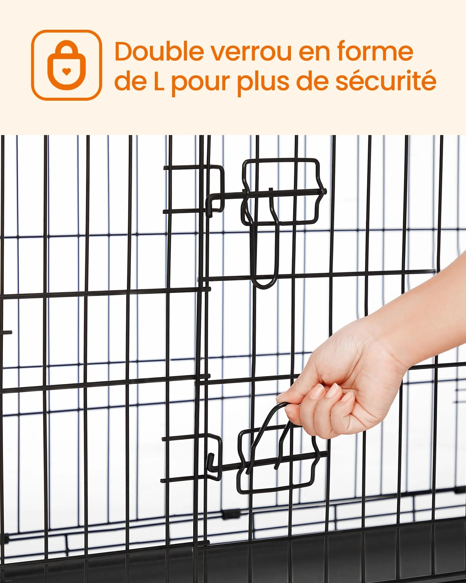 Feandrea Cage pour Chien Pliable 2 Portes Plateau Amovible 122 x 74,5 x 80,5 cm Taille XXL Noir