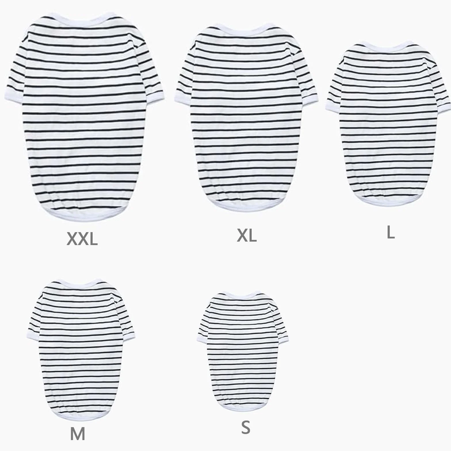 T-Shirt à Rayures pour Chien Chemises d'Été en Coton Doux Respirant Chihuahua Manches Courtes Vêtements Petit
