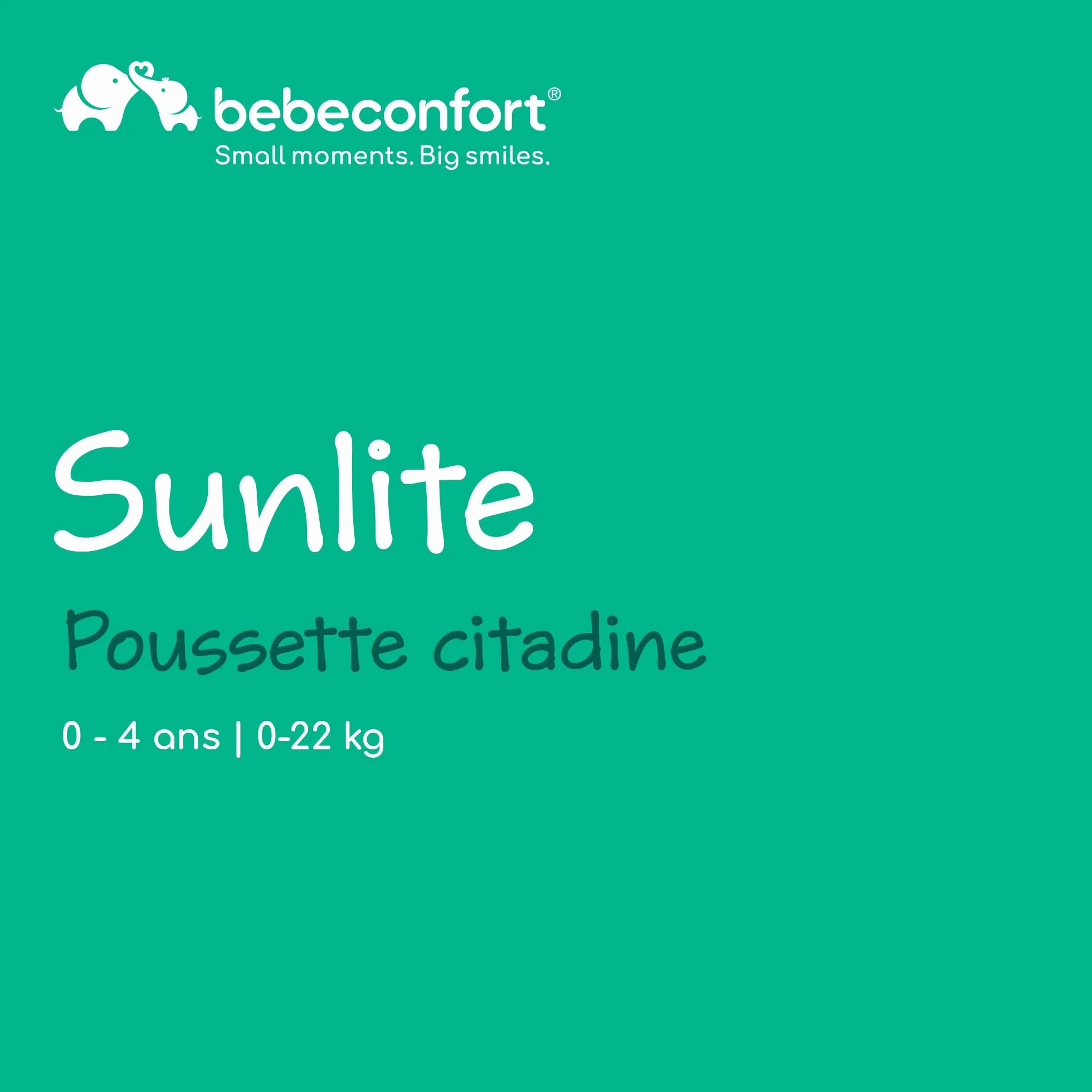 Bebeconfort Sunlite poussette canne compacte 0-4 ans 22 kg légère 7,2 kg 3 positions inclinaison inclinable d'une main grand panier Tinted Grey