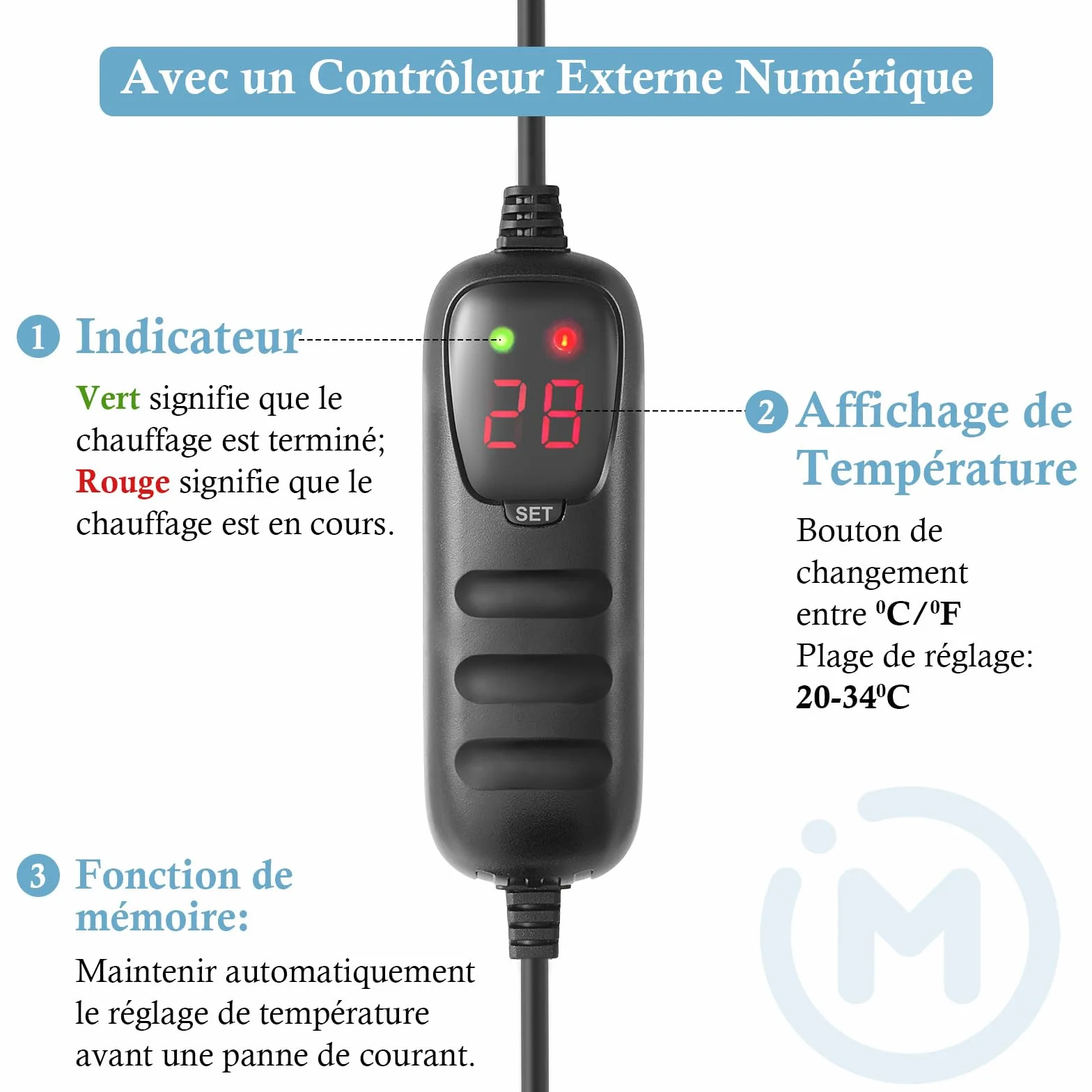 200W Chauffage PTC d'Aquarium avec Contrôleur, Chauffage Numérique pour Aquarium et Bassin à Tortues de 100 à 200L, Chauffage Immergé d'Aquarium avec Couvercle de Protection