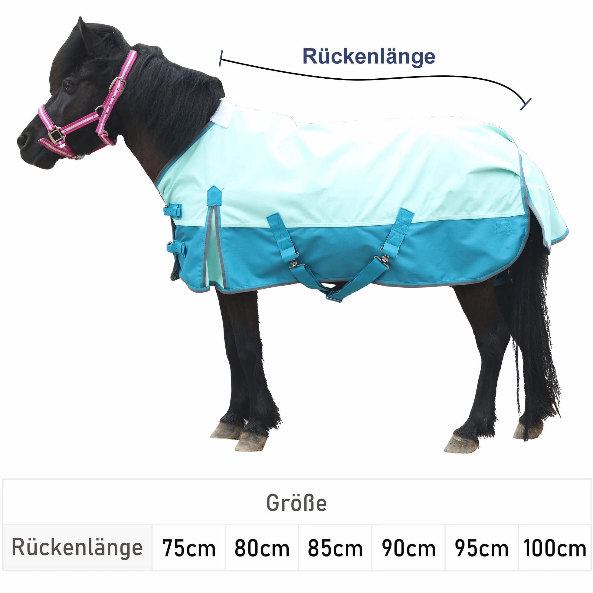Couverture de pluie 1200D imperméable pour poney, sans rembourrage, légère et respirante