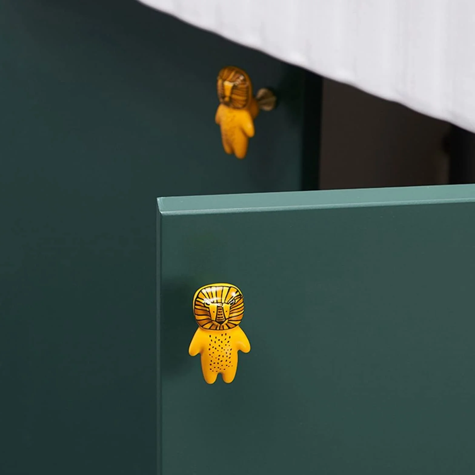Boutons d'Armoire Animaux en Céramique 4 Pièces Poignées Tiroir Placard Dessin Animé