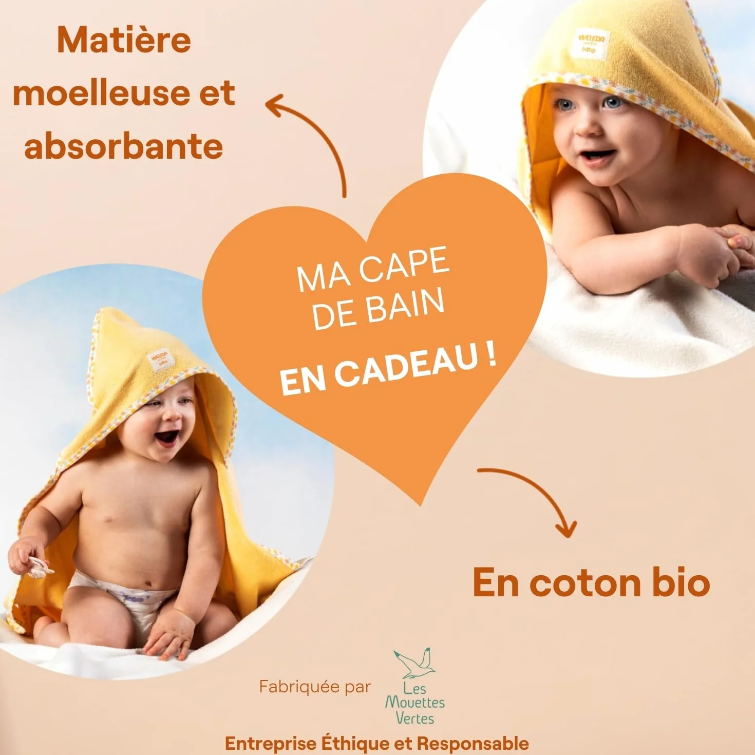 WELEDA Coffret Cadeau Naissance Soins Douceur Bébé Calendula Crème Lavante Visage Change Baume Cape Bain Coton Bio NATRUE 200ml+75ml+50ml+25g