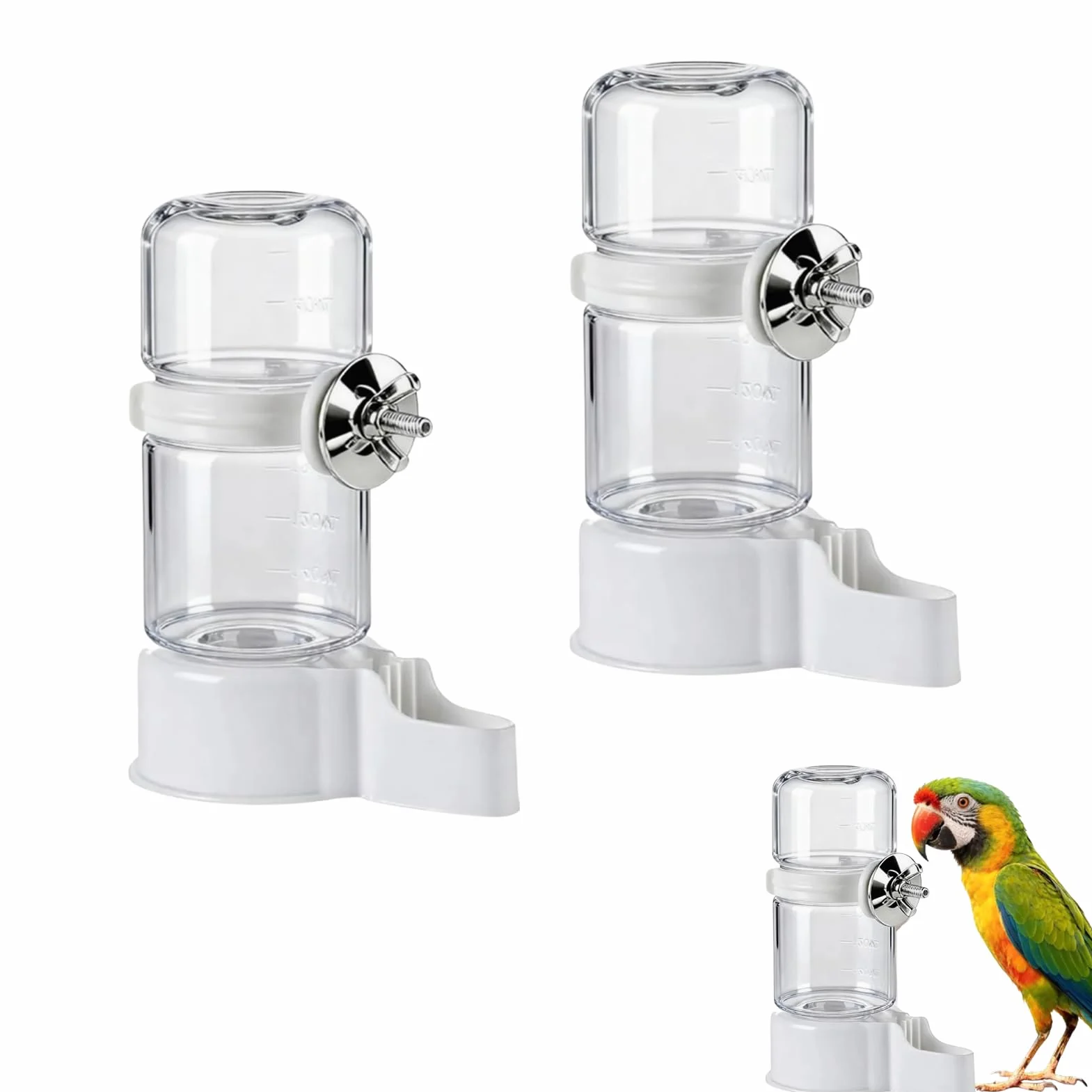 Distributeur Automatique d'Eau pour Oiseaux 2 Pièces Abreuvoir pour Cage Canaris Perroquets