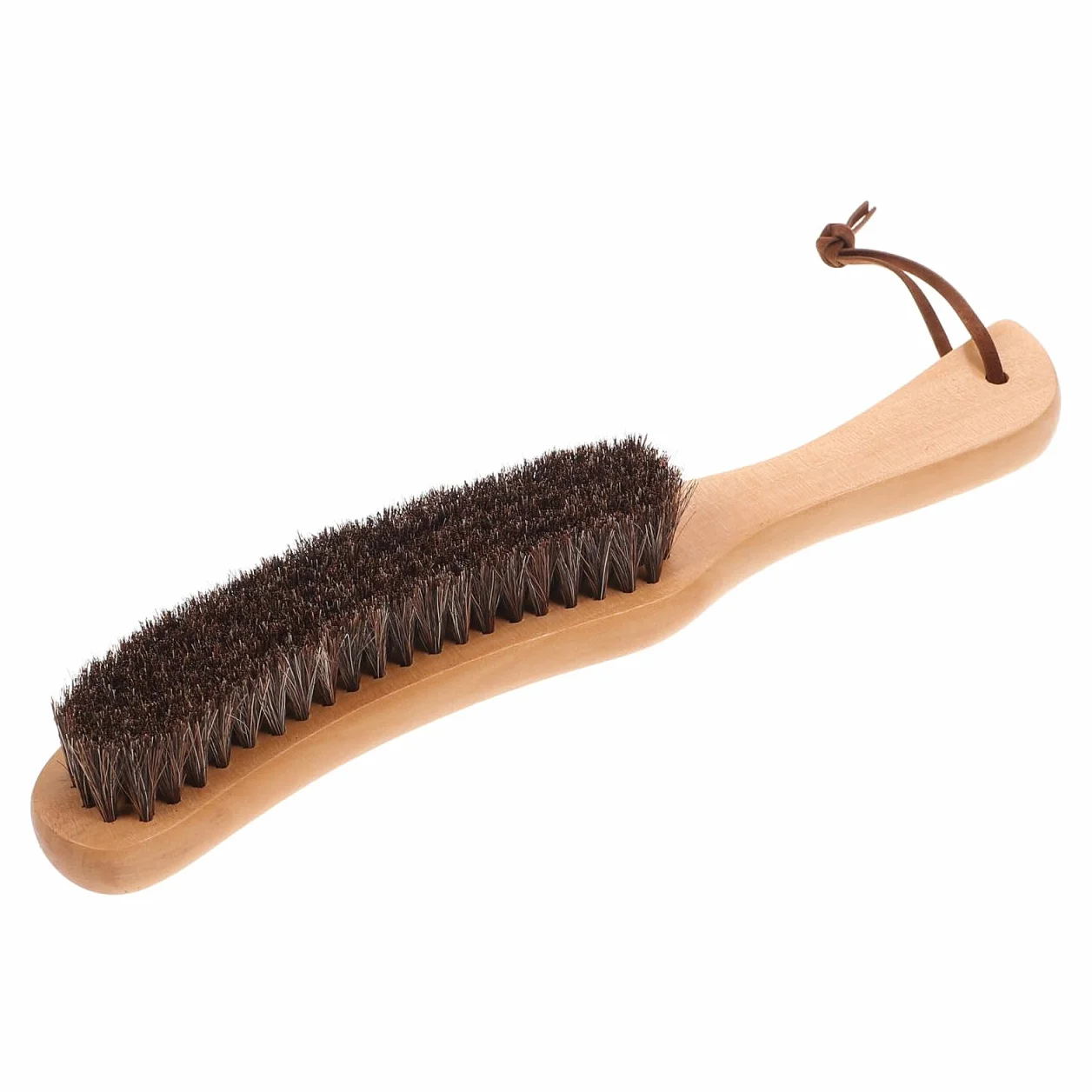 Frcolor Brosse de toilettage en poils de cheval manche en bois pour meubles vêtements cuir