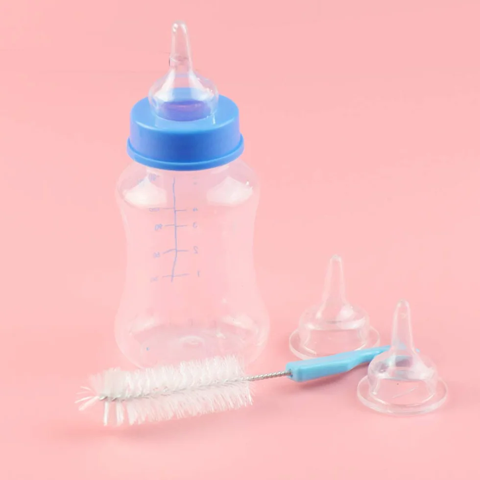 Biberon D'Élevage pour Chien et Chat 150 ML avec Brosse de Nettoyage, Kit Allaitement