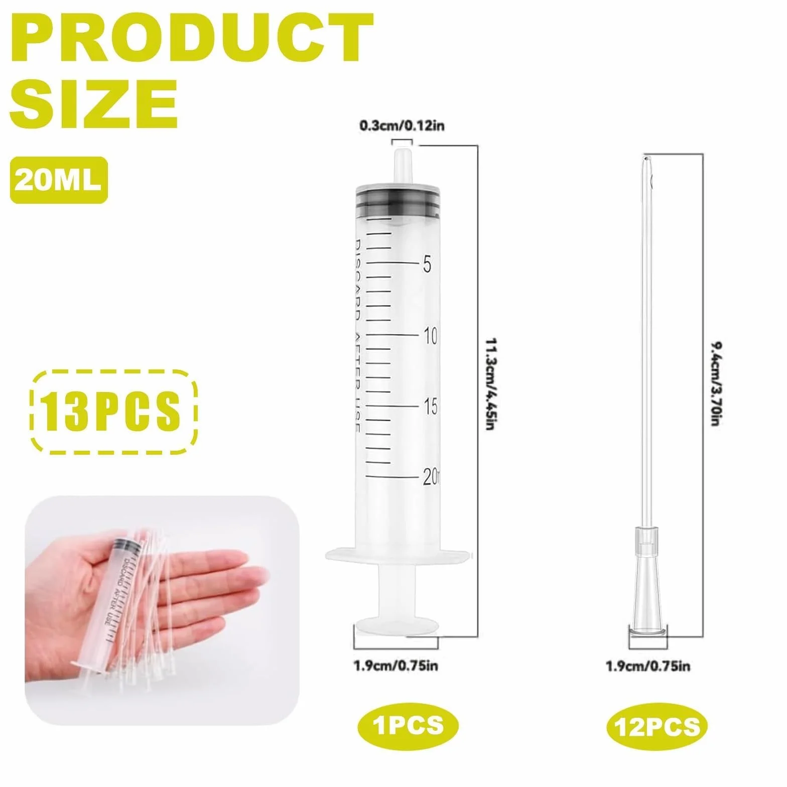 Seringues d'alimentation 20 ml pour oiseaux, pigeons, perroquets avec tuyau