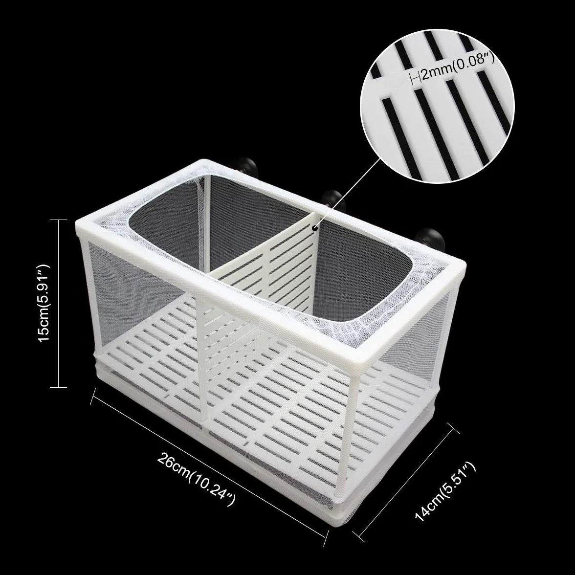 SENZEAL Poissons d'aquarium Filet de Sélection Isolation Couveuse Incubateur Maille pour Fish Tank Bébé Poisson avec Pipette - Grand