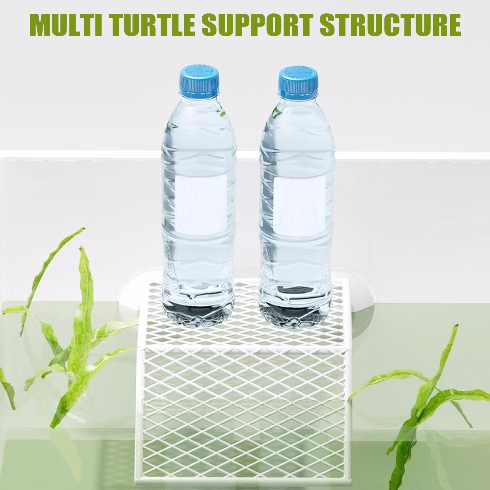 Plateforme de bain pour tortues avec support d'aspiration antidérapant, décoration de réservoir ventilé