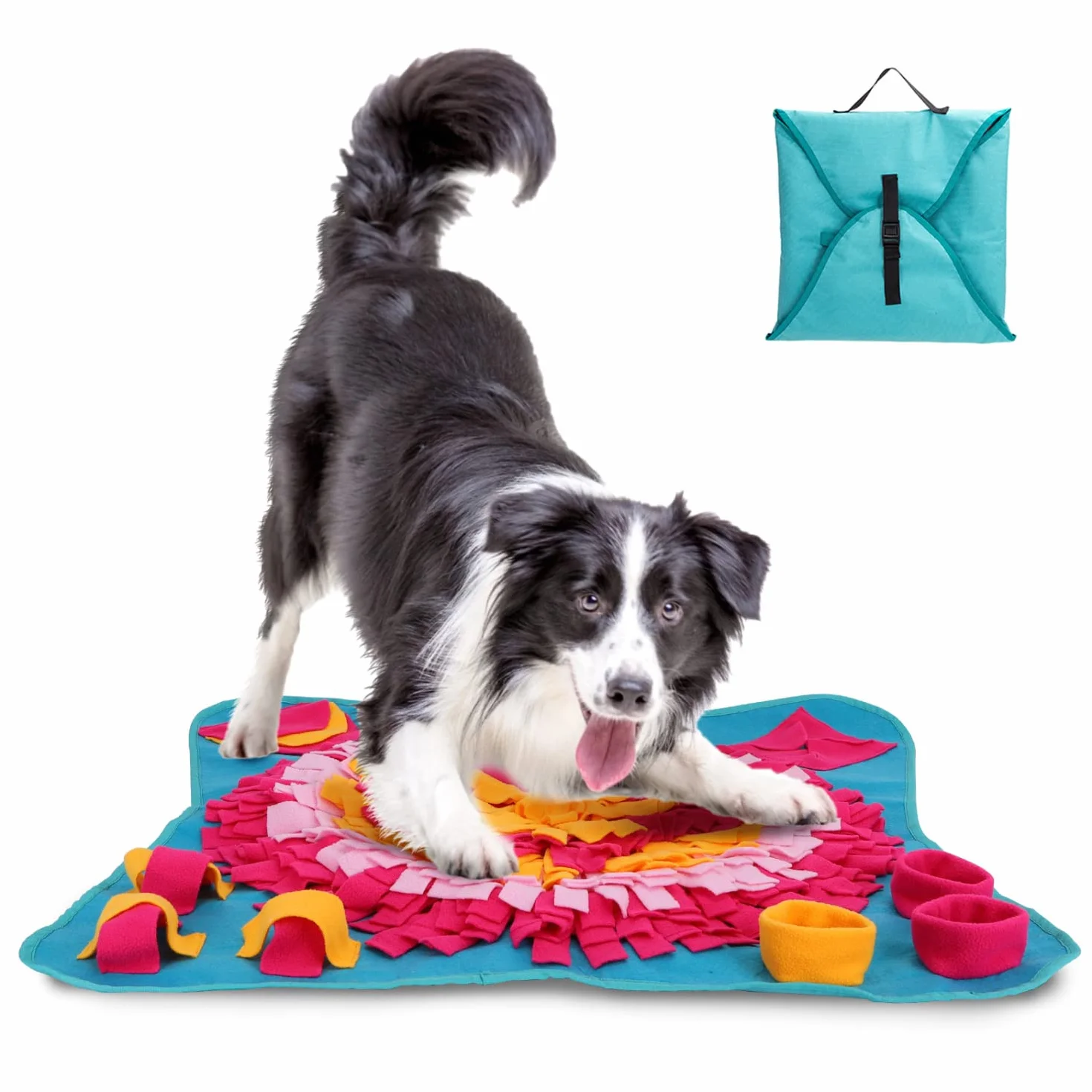 Nobleza 70 * 70cm Tapis Fouille Chien Snuffle Mat, Alimentation Lente Jouet Reniflant Couverture Pliable, Durable, Lavable
