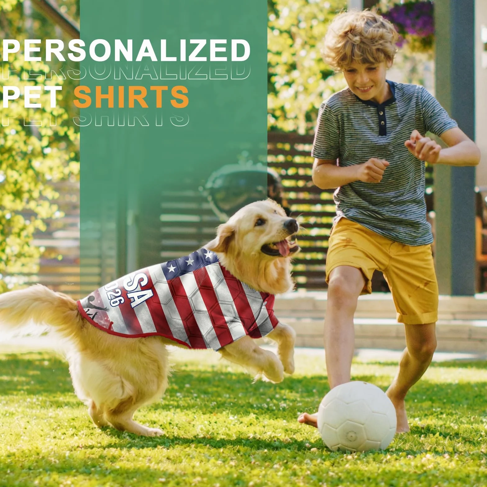 T-Shirt Chien Coupe du Monde Football 2026 Numéro Drapeau Petite Moyenne Taille