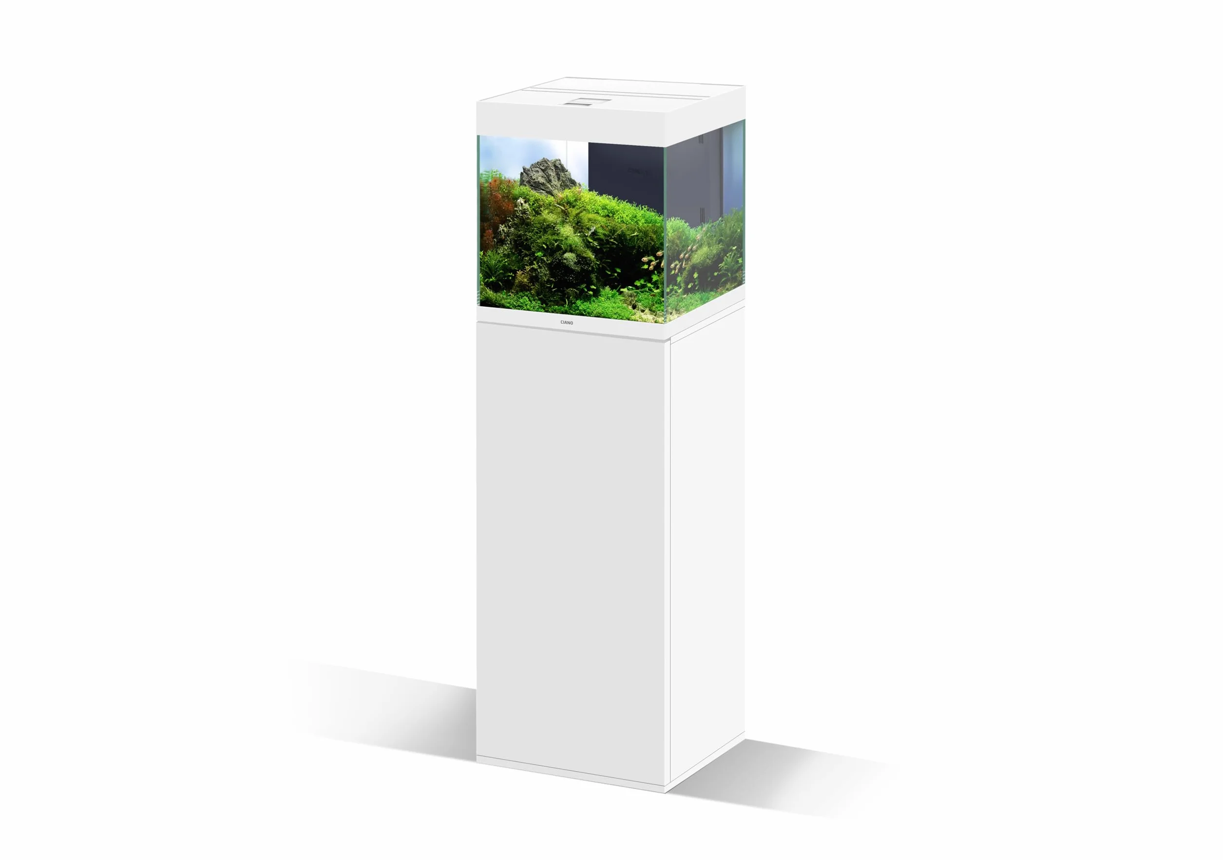CIANO Meuble Emotions Pro 40 Blanc 95x40x40 cm Bois Support Aquarium avec Porte et Compartiment Rangement
