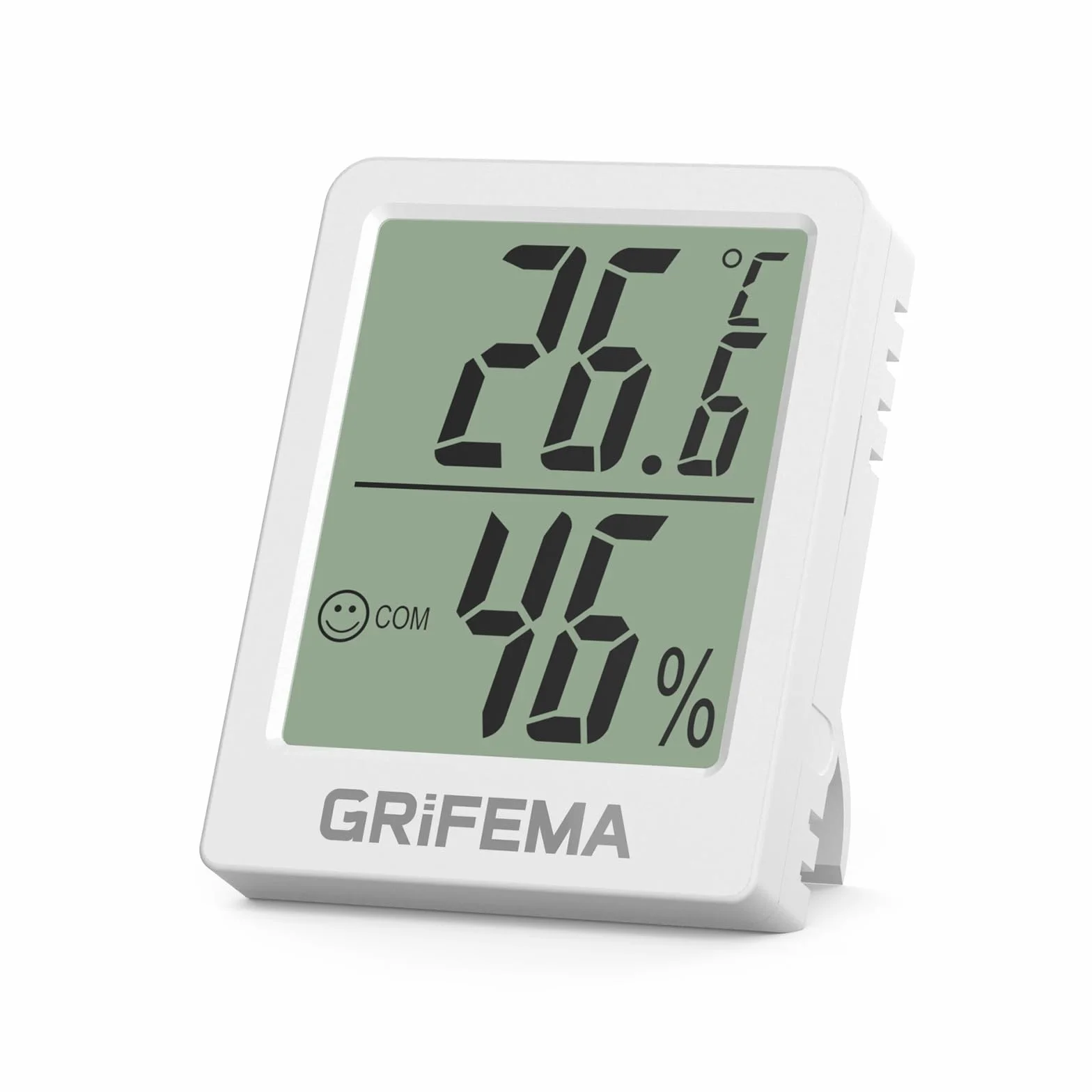 GRIFEMA GA2902 Mini Hygromètre Numérique Thermomètre Intérieur de l'hygromètre, Petit Testeur d'humidité Numérique, Convient Pour Serres, Pépinières, Caves, Thermomètre pour reptile, Blanc