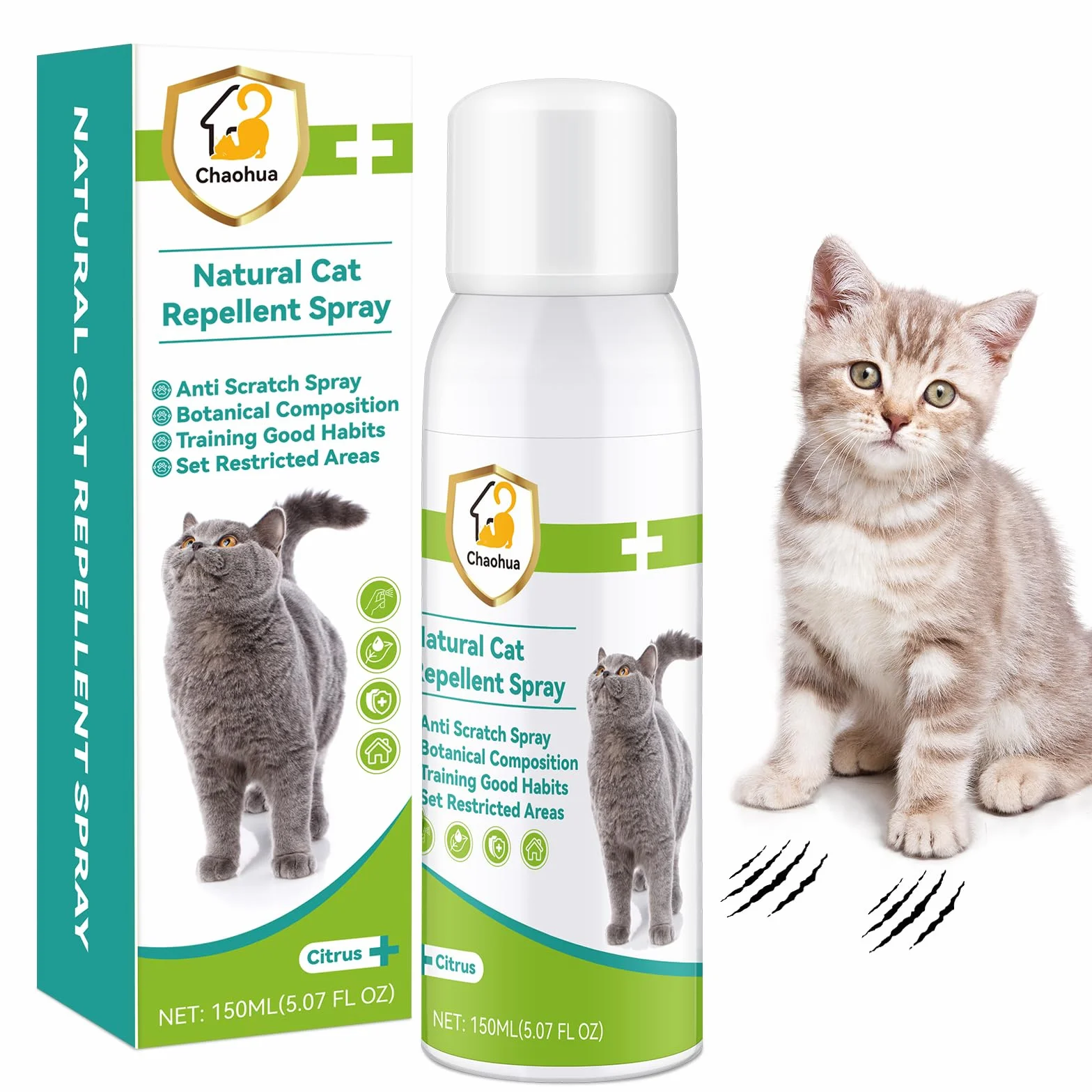 Repulsif Chat Interieur 150 ML Anti Griffure Spray Protéger Meubles Canapé