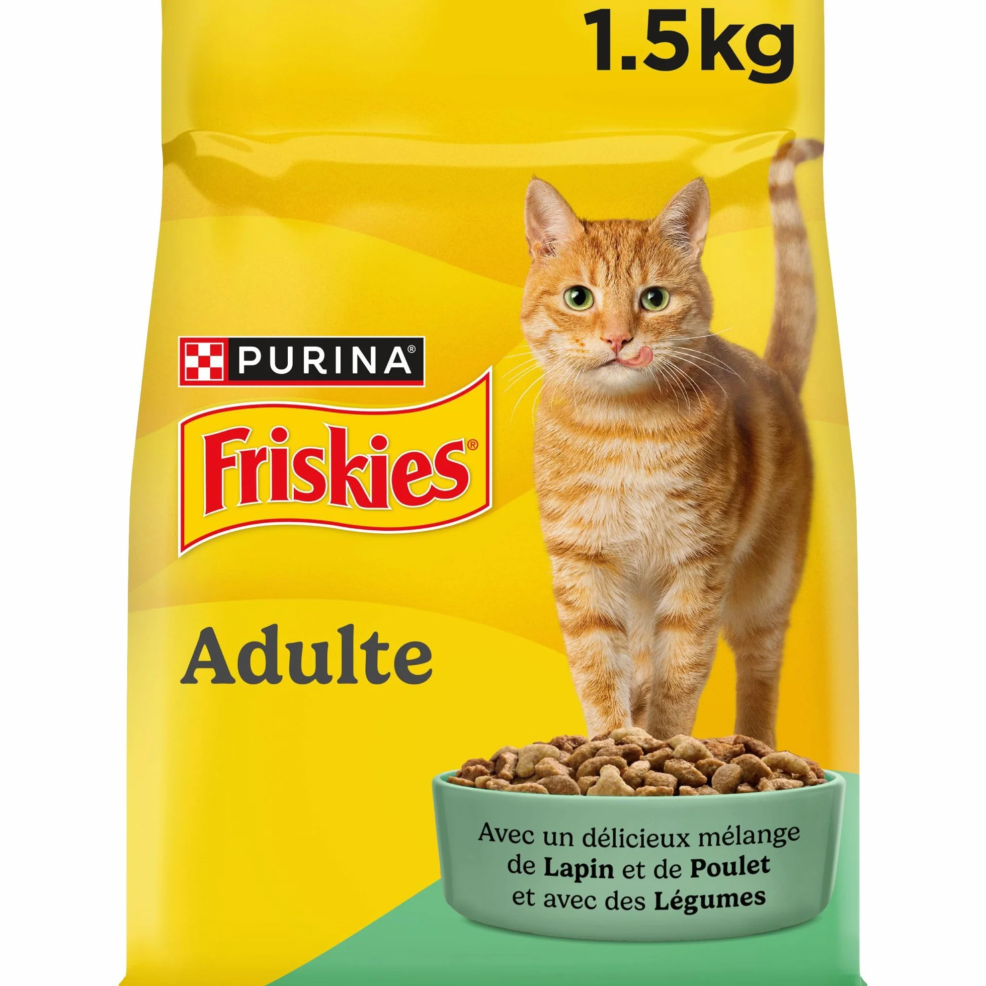FRISKIES Croquettes pour Chat Adulte Au Lapin, au Poulet et aux Légumes 1,5 KG