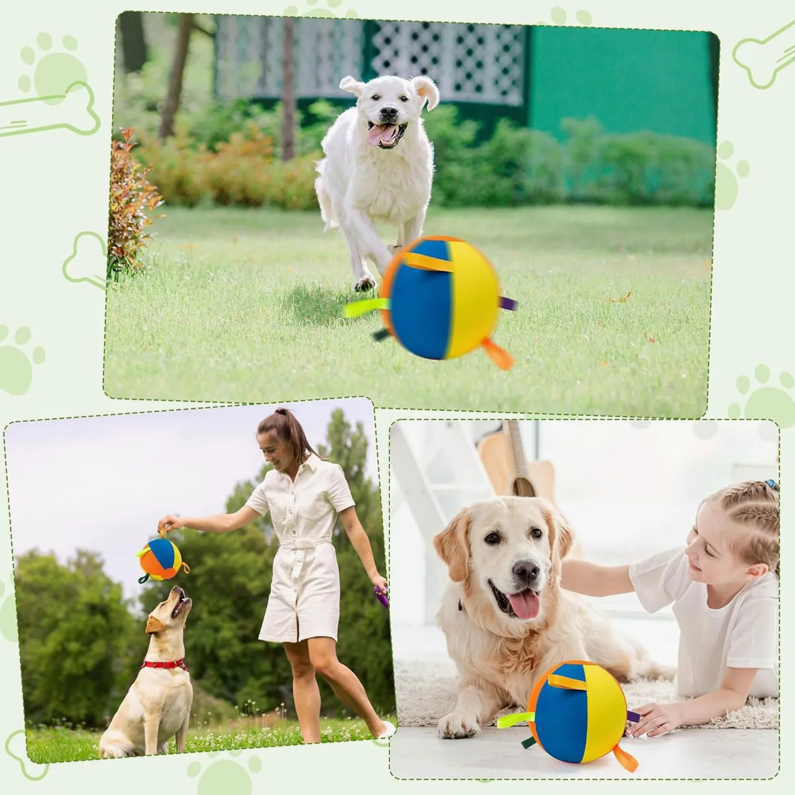 ordinarYone Balle gonflable durable pour chiens avec fermeture éclair pour un gonflage rapide et un jeu pour l'entraînement et les masticateurs agressifs