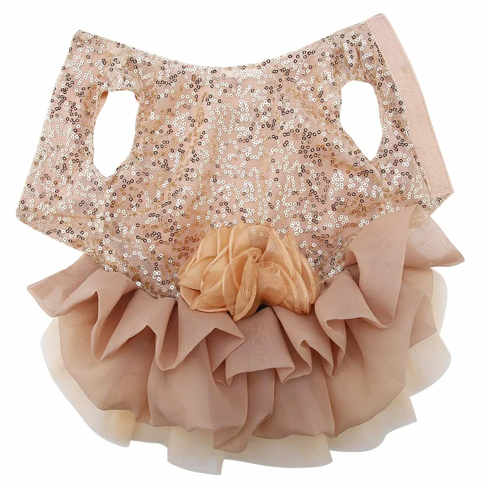Costume de Chien Sequin Tutu Jupe Élégant pour Petits Chiens (Gold L)
