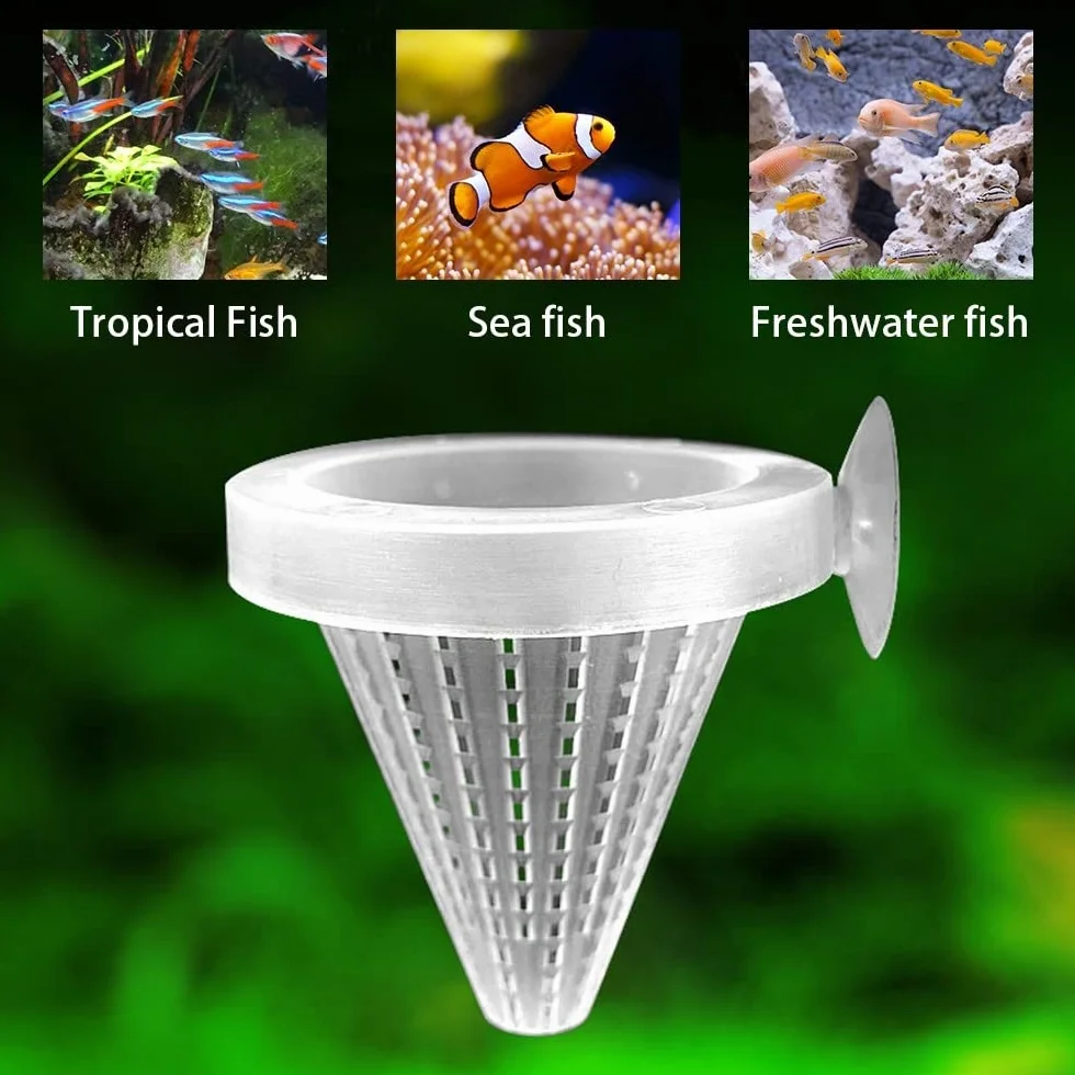 DONGKER Aquarium Cone Feeder avec Ventouse pour Poissons