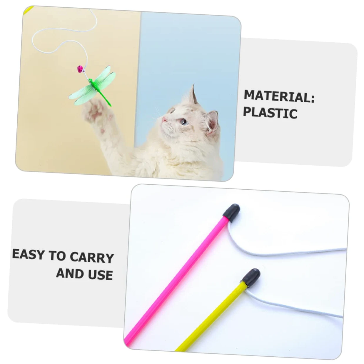 BESPORTBLE 16pièces à Jouer pour Chats Jouet Interactif Bois pour Chats Intérieur De Jaunes Rouges
