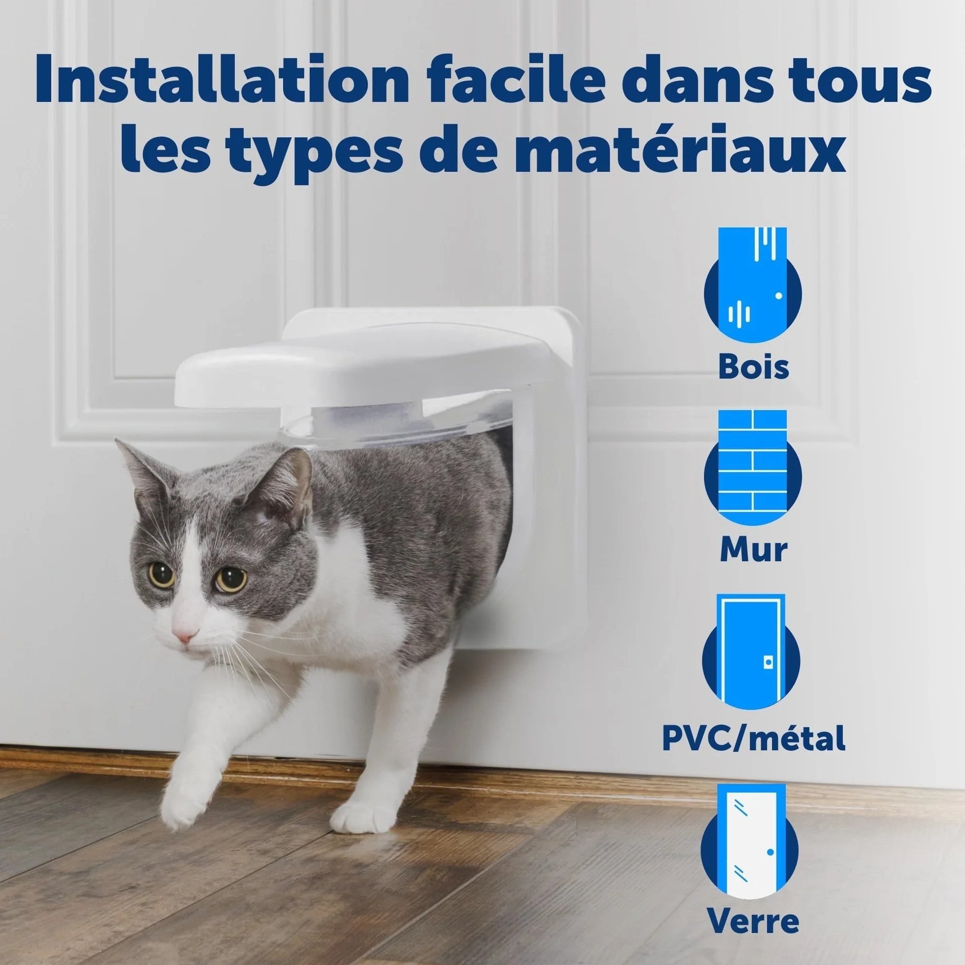 PetSafe Petporte Chatière Automatique Reconnaissance Puce électronique pour Chats 7 kg
