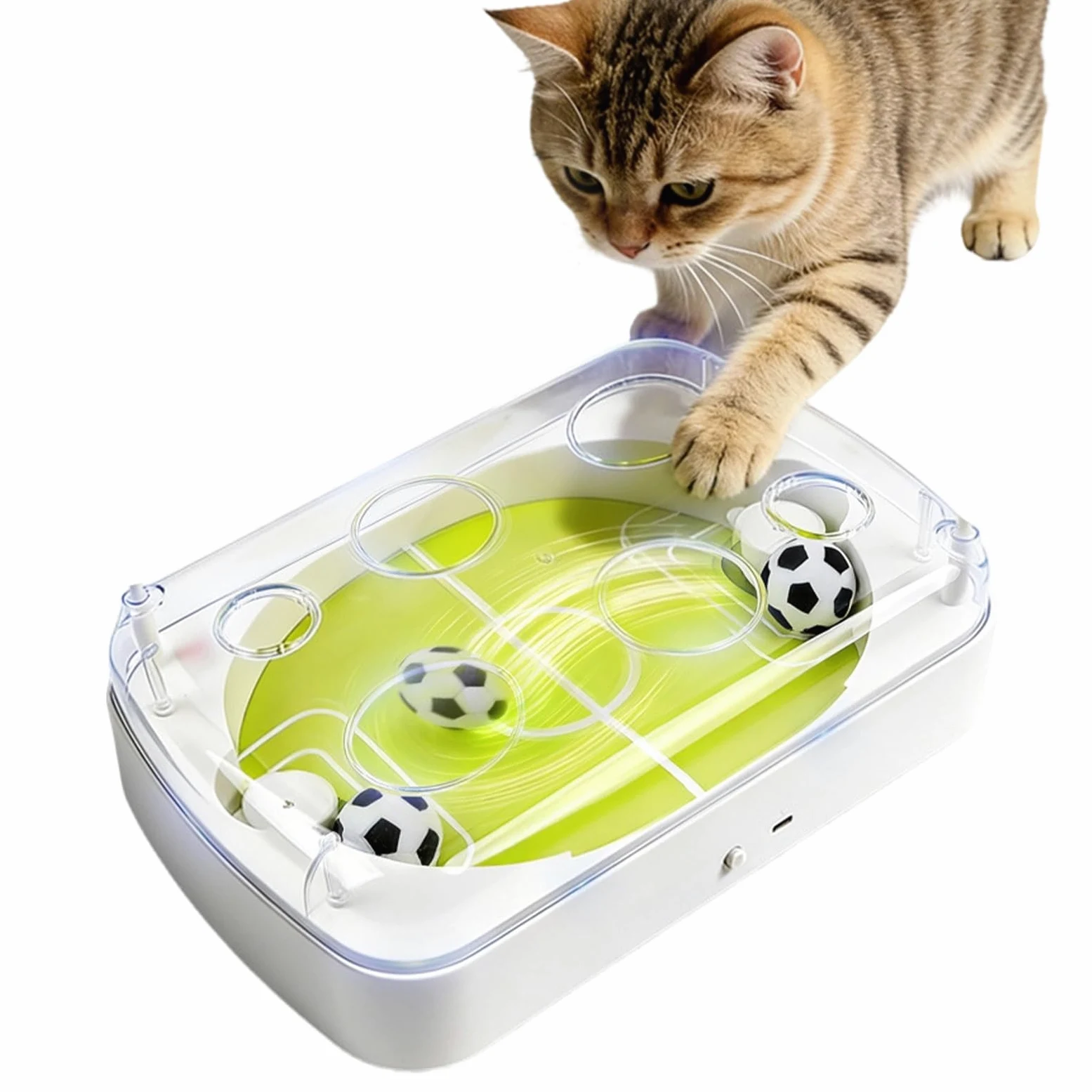 Balle jouet pour chat Ballon foot électrique interactif avec cataire | d'intérieur pour chat Pour entraînement/exercice, stimulation mentale, simulation de chasse,
