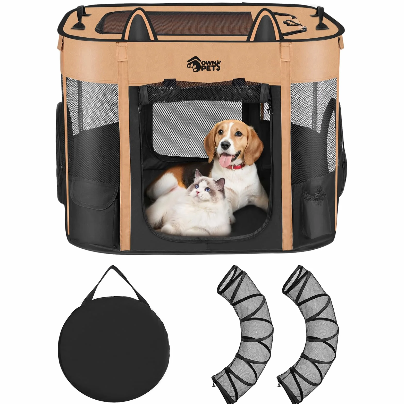 Ownpets Enclos pour chat extérieur Parc portable pliable Cage de transport pour animal domestique