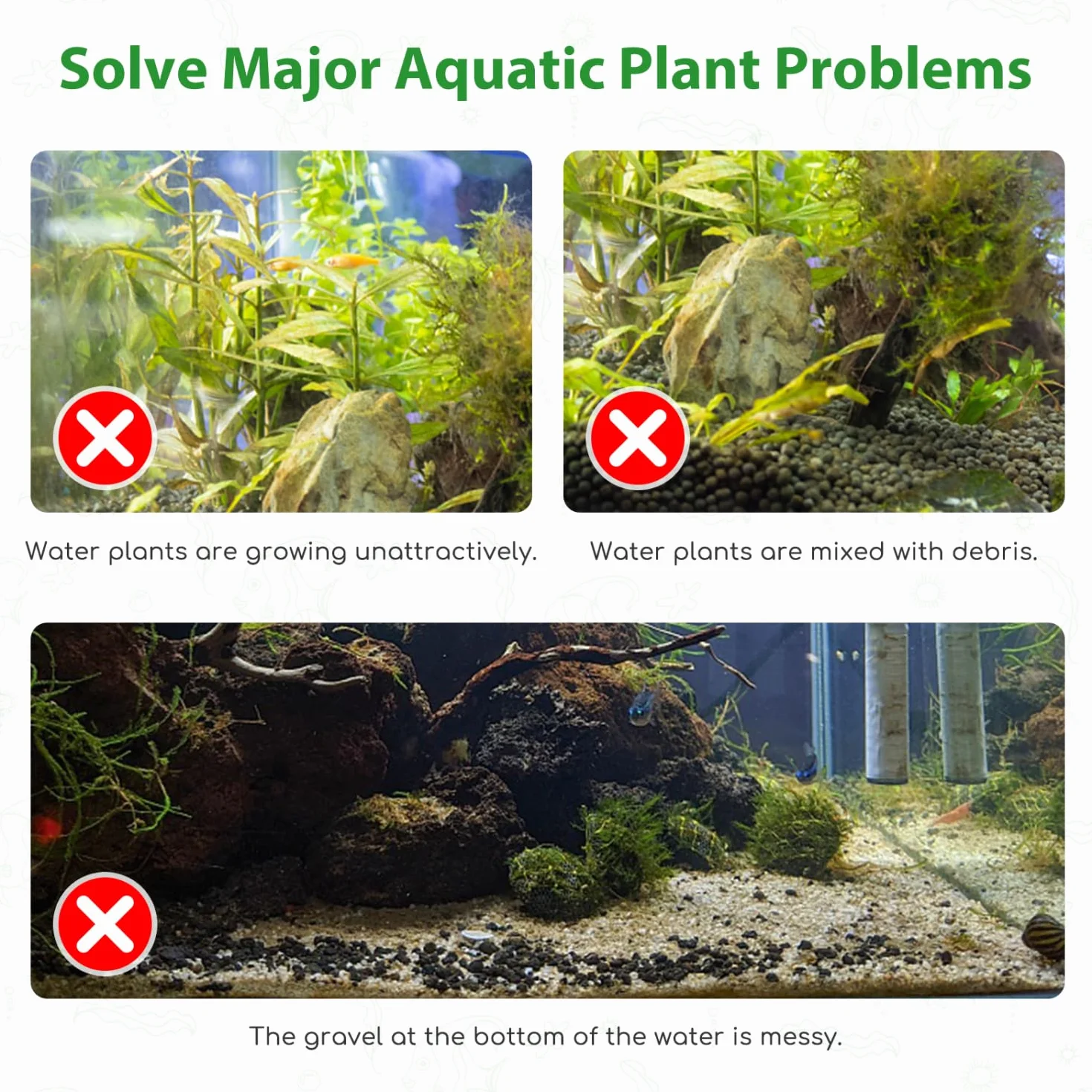 Nobleza 4-en-1 Aquarium Aquascaping Kit Débutant, Outils en Acier Inoxydable, Ciseaux Pinces Spatule