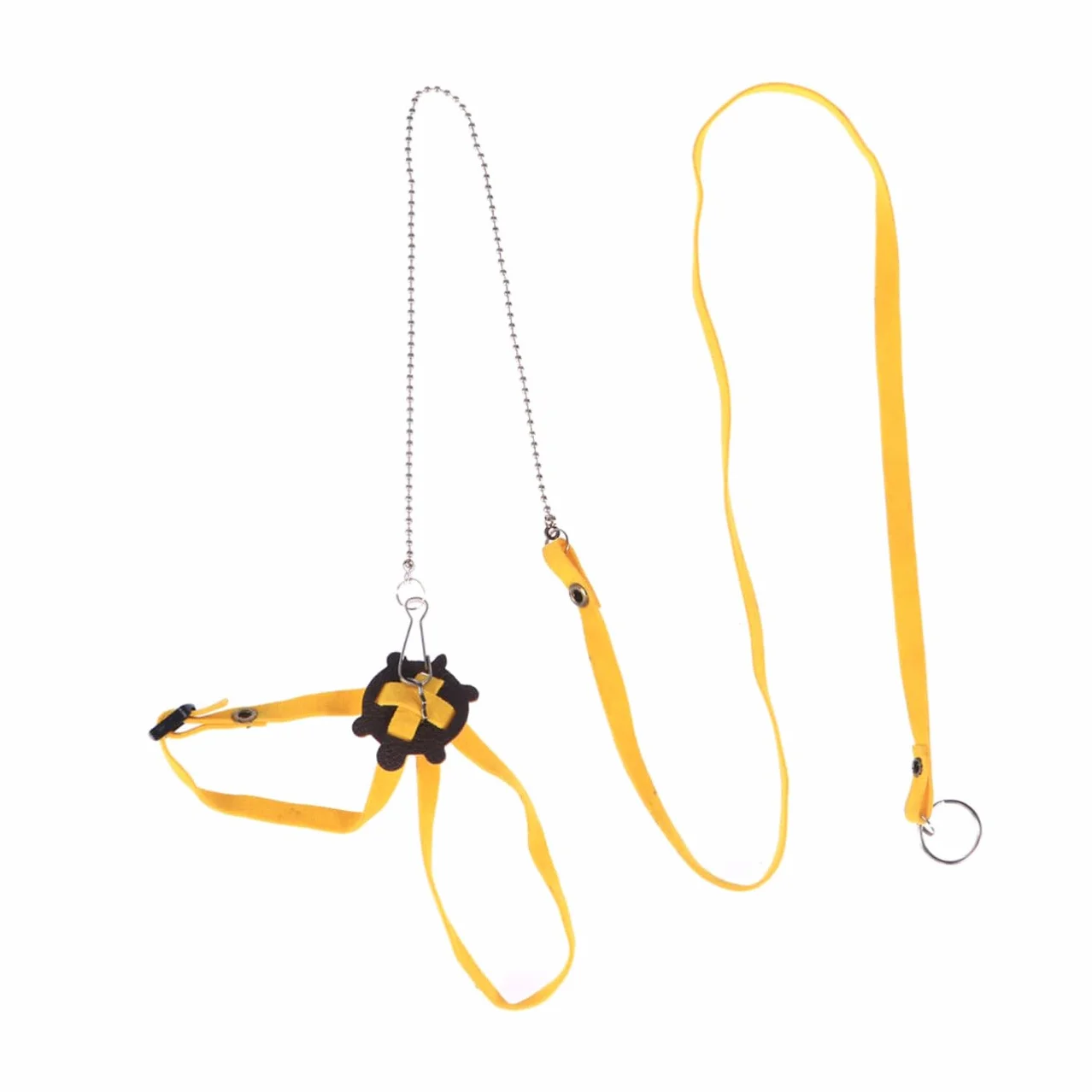 Harnais Réglable pour Reptiles et Tortues avec Laisse Extérieure pour Lézards - Accessoire Promenade Sécurisée Jaune