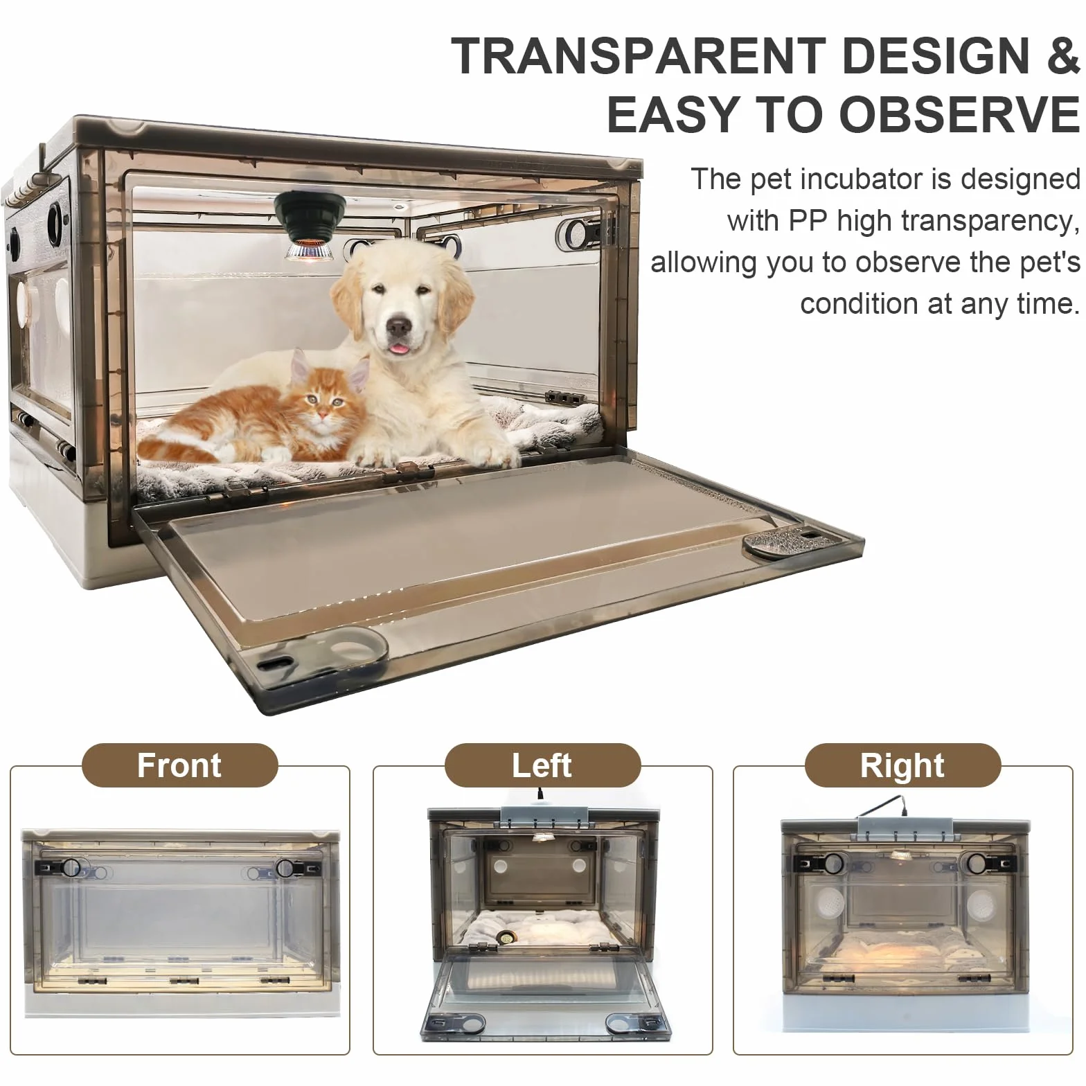 Grand PET Brooder Incubateur pour Chiot avec Chauffage Nursery Chaton
