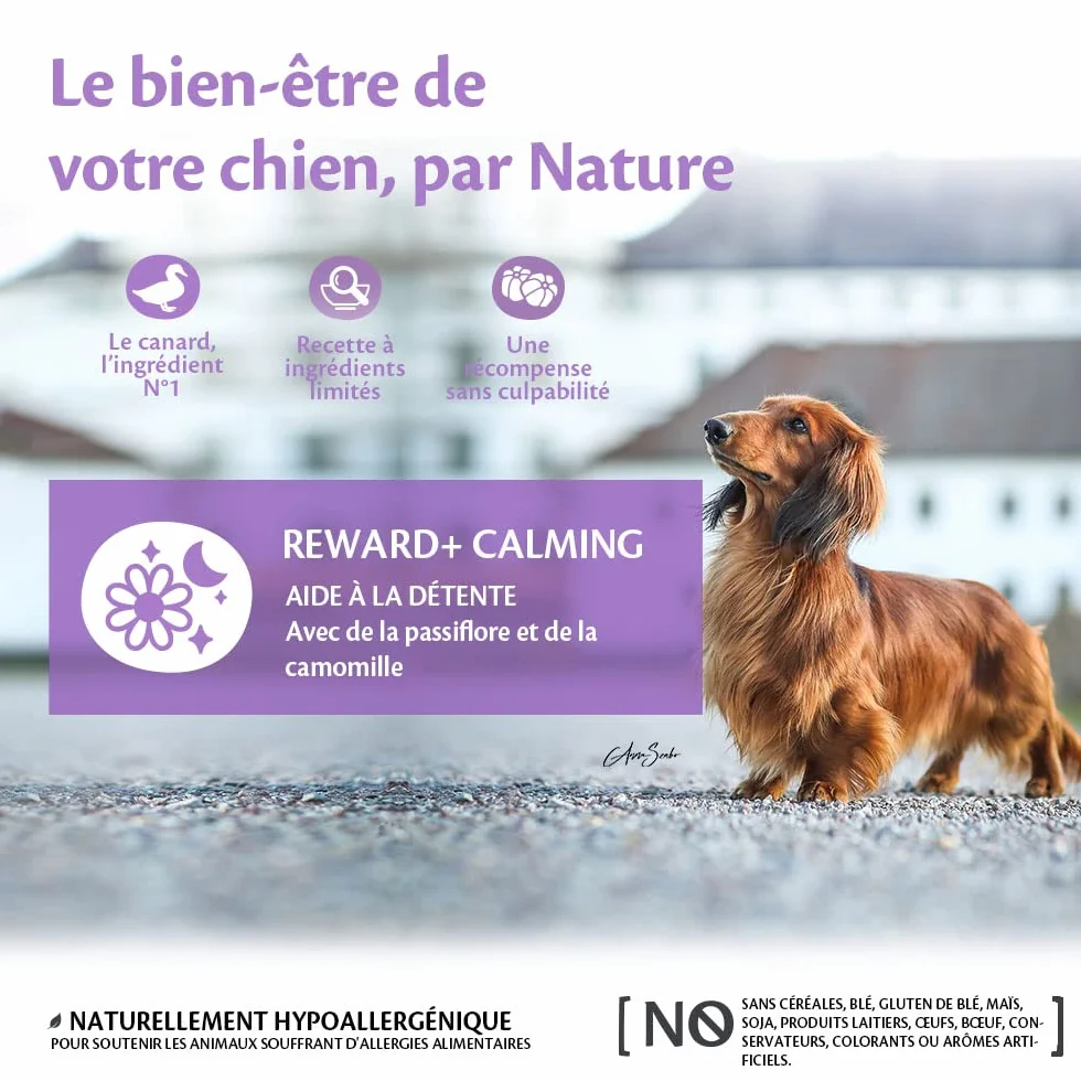 Wellness CORE Reward+ Calmant 170g Canard Camomille Friandises pour Chiens sans Céréales Hypoallergénique Riche en protéines