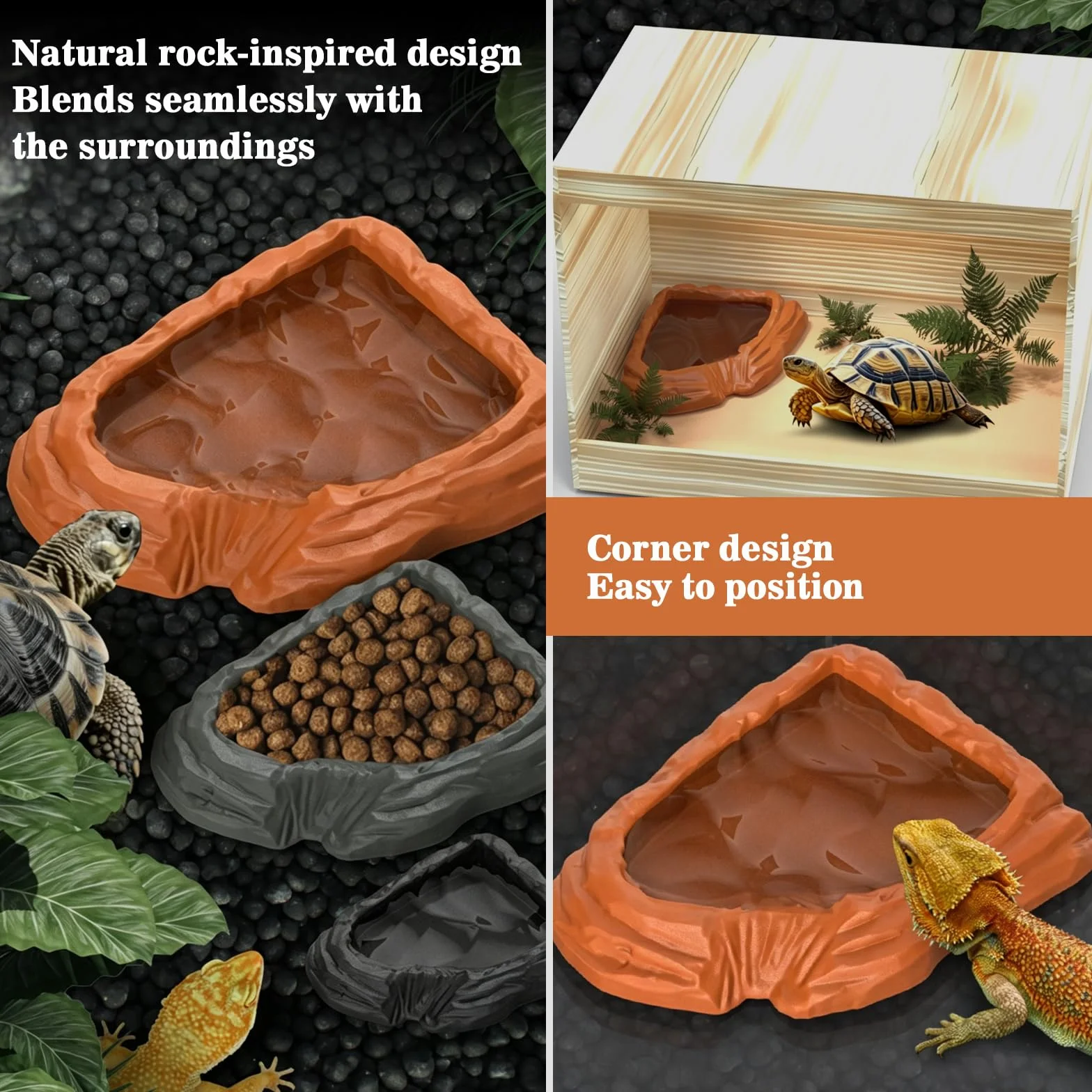 Abreuvoir Tortue Terrestre Accessoire Reptiles Bol Alimentation Pour Petits Reptiles Serpents Tortue Lézards