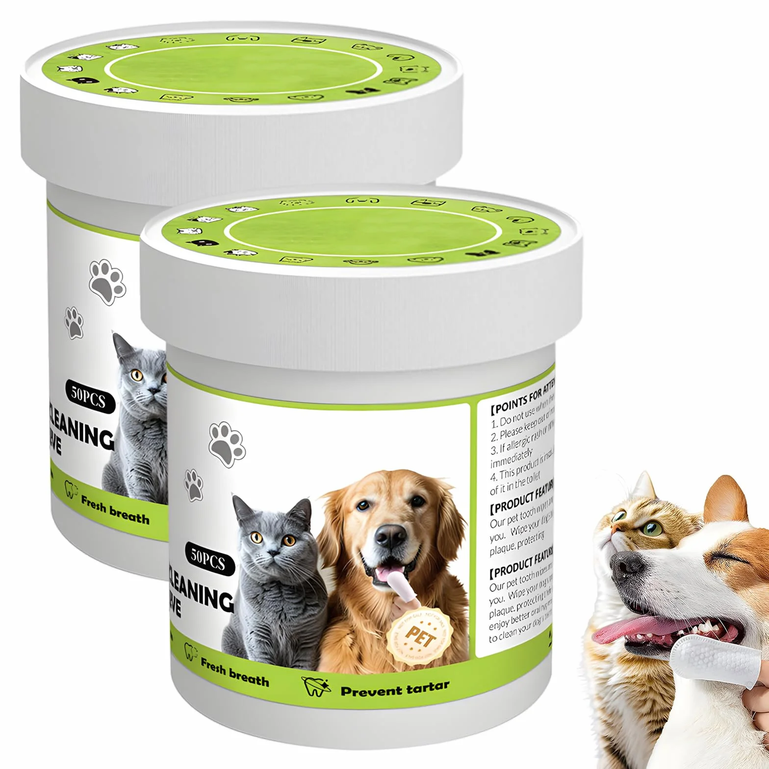 Lot de 100 protège-doigts jetables pour chiens et chats - Soins dentaires