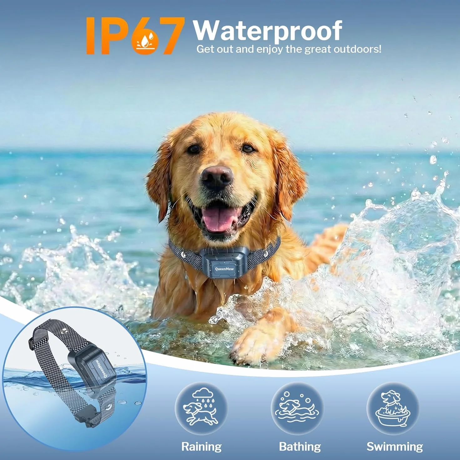 Collier Anti Aboiement Chien Citronnelle Spray, 2 Modes Réglables, Rechargeable Étanche