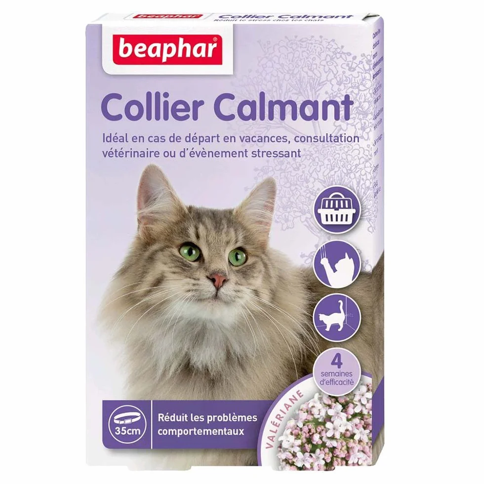 BEAPHAR Collier calmant à la Valériane pour Chat 35 cm 4 semaines anti-stress