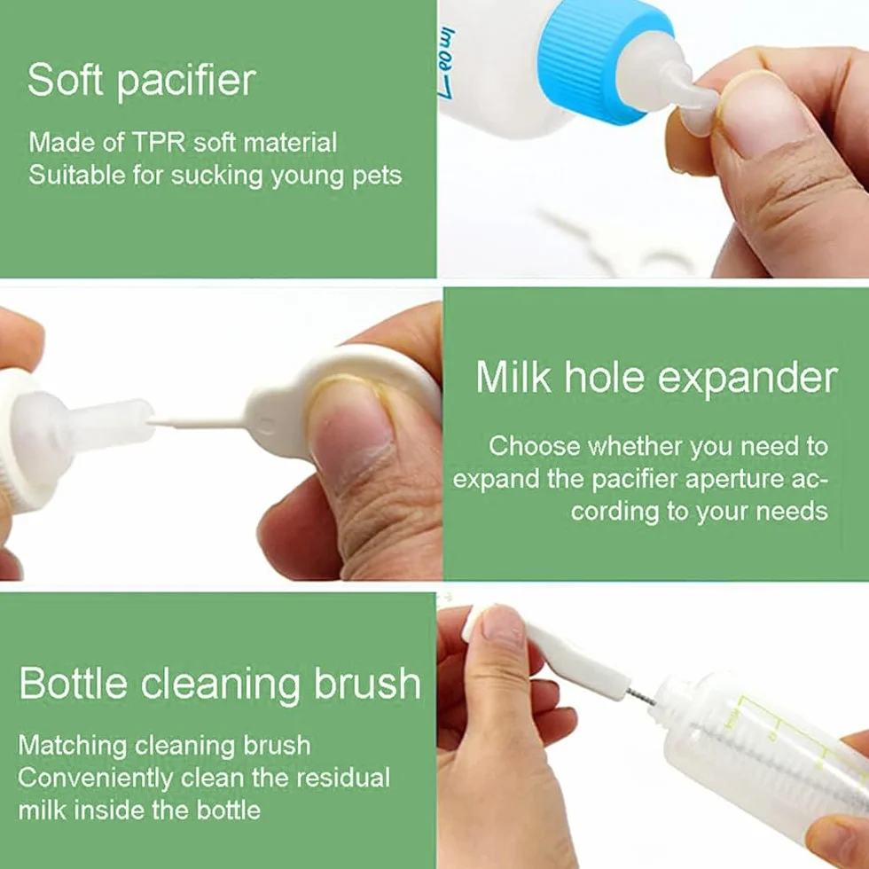 Biberon d'élevage pour chat 60 ml avec brosse de nettoyage