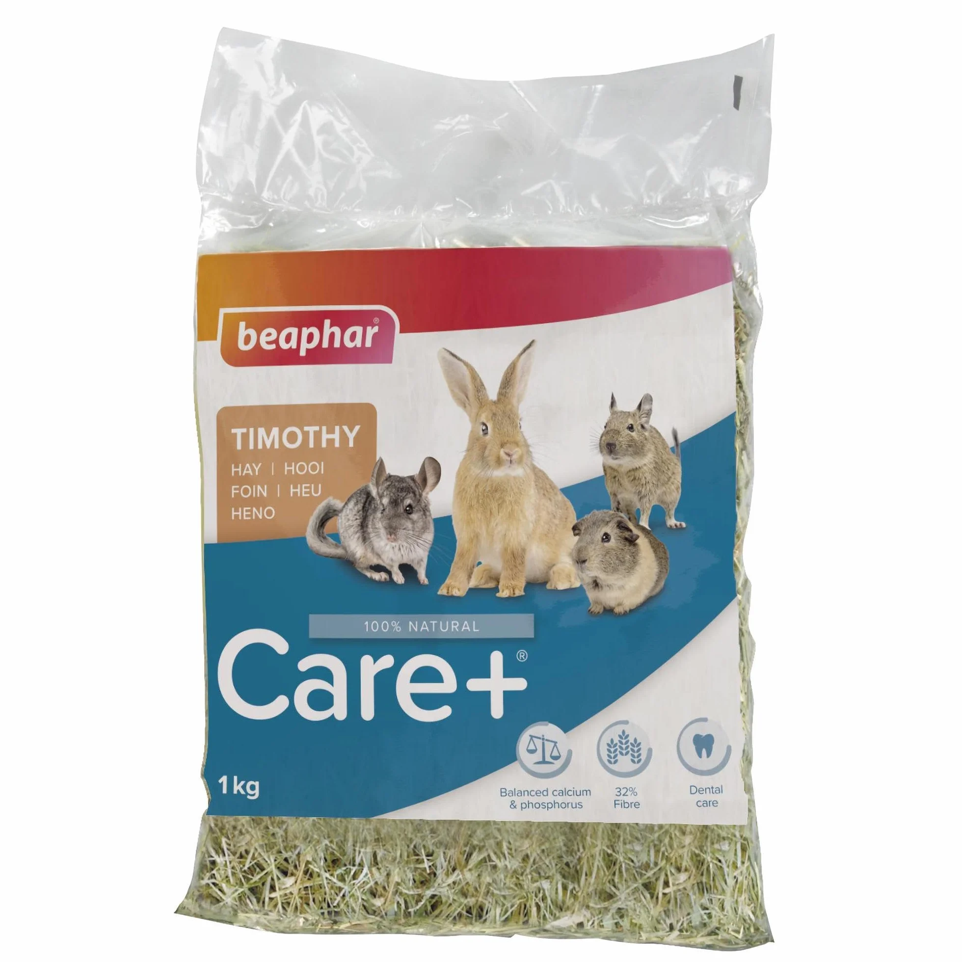 BEAPHAR Care+ Timothy Foin de Phléoles pour Rongeur et Lapin Riche en Fibres Sac de 1kg