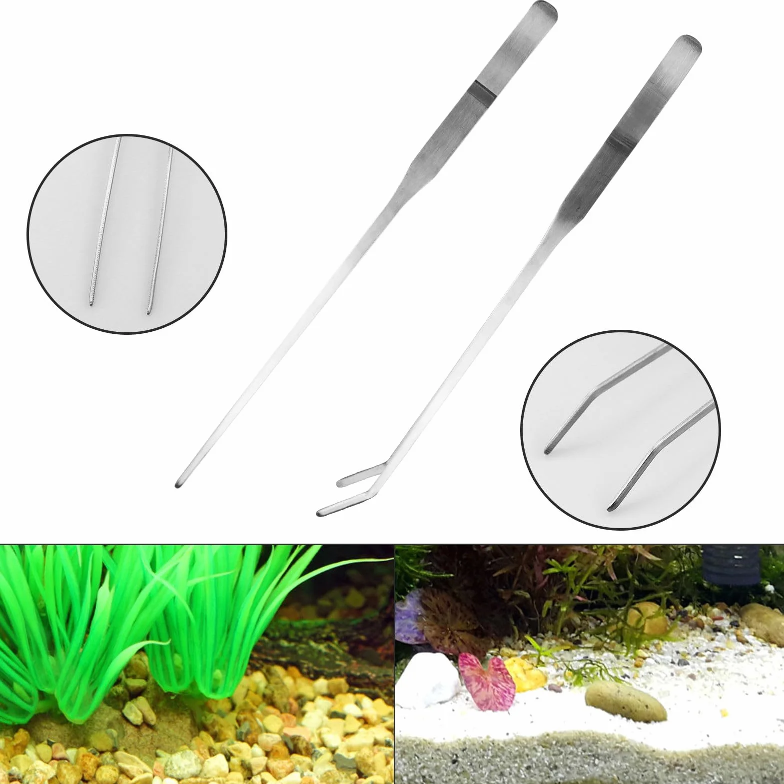 Kit Aquascaping Aquarium 3 en 1 INOX avec Sac de Rangement