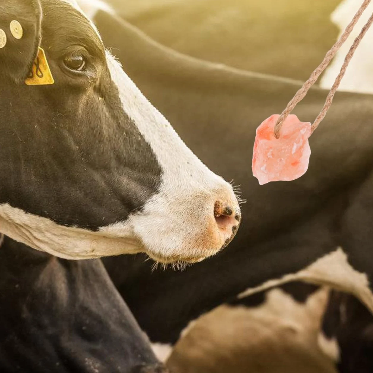 Toddmomy 4 Pièces Blocs de Sel Minéral Naturel avec Support pour Chèvres Chevaux Vaches Cerfs