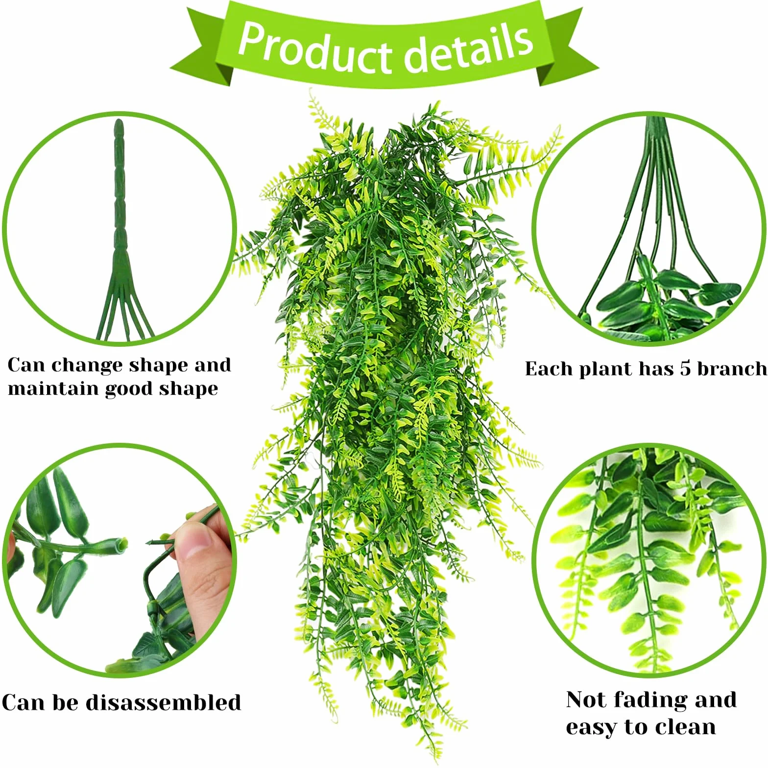 QUOZUO Accessoires pour aquarium de dragon barbu, terrarium à suspendre, feuilles artificielles pour reptiles