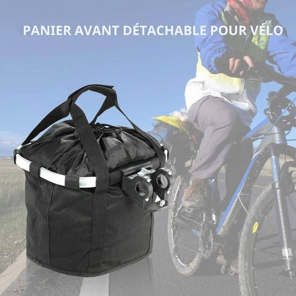 Panier avant vélo amovible en toile pour animal domestique avec cadre en alliage d'aluminium