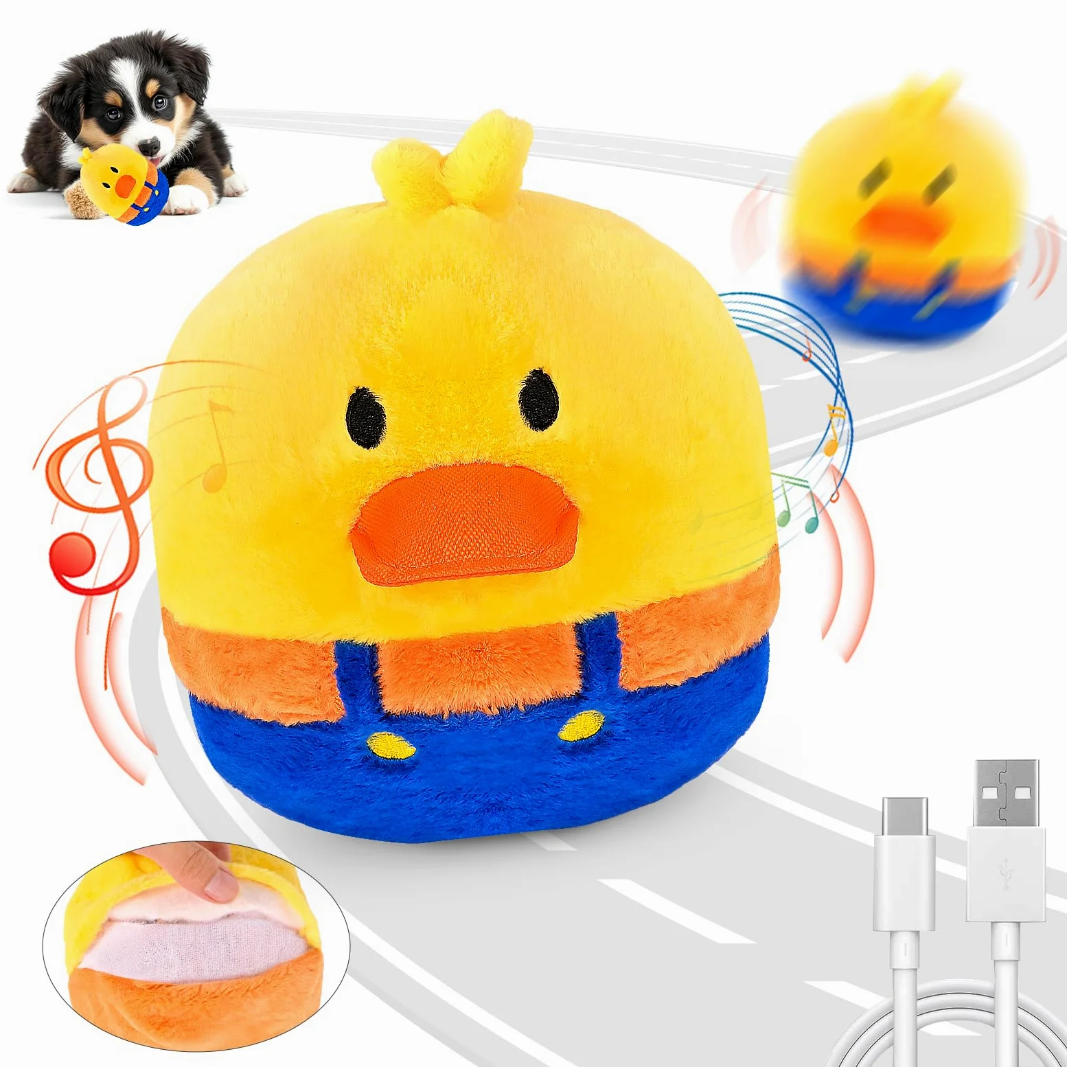 Jouets interactifs pour chien avec balle mobile intégrée, fonctions saut et modes silencieux, jouets pour chiots et jouets pour animaux de compagnie pour les garder occupés, rechargeables