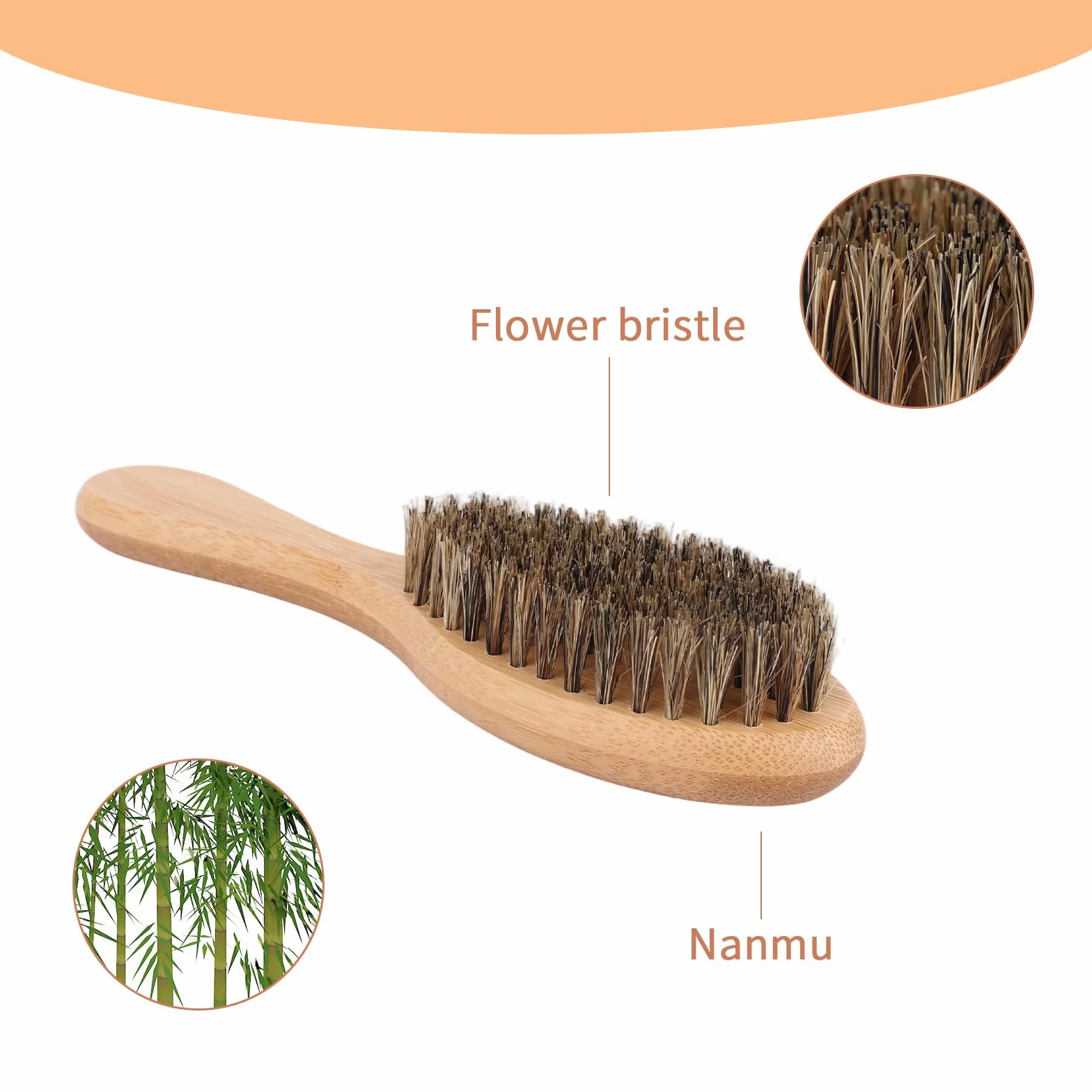 Brosse à Poils Souples pour Chiens et Chats, Poils Sanglier Brosse Ramasse avec Manche en Bois