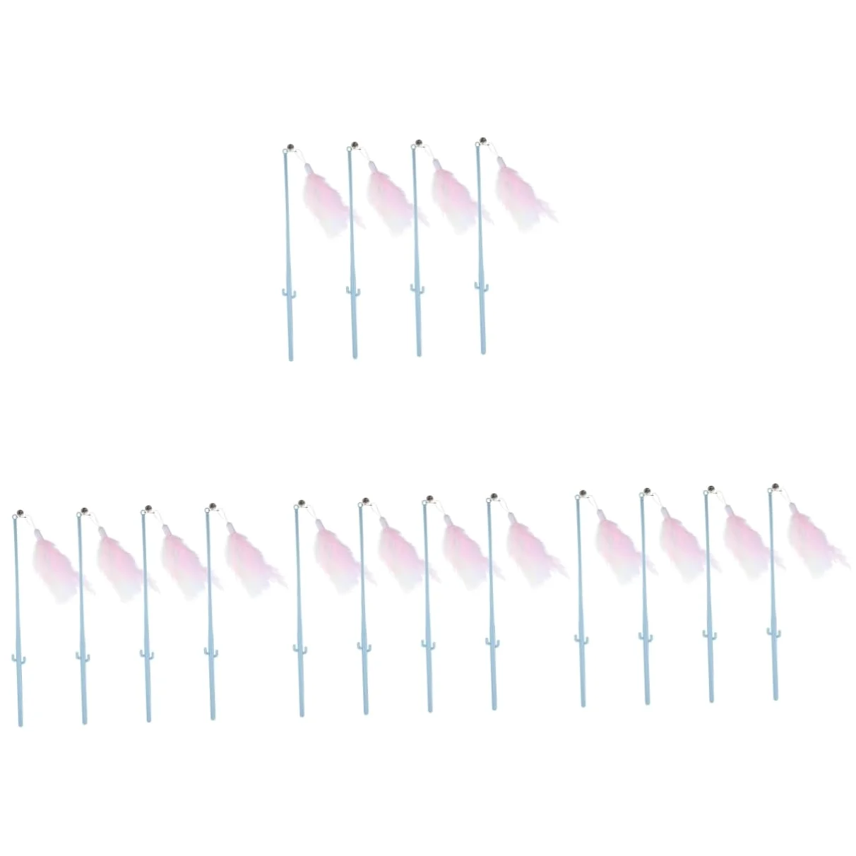 POPETPOP 16pièces Jouet Interactif pour Chat avec Plumes Et Cloche Canne à Amusante pour Intérieur Stimule Activité Physique Et Réduit Ennui