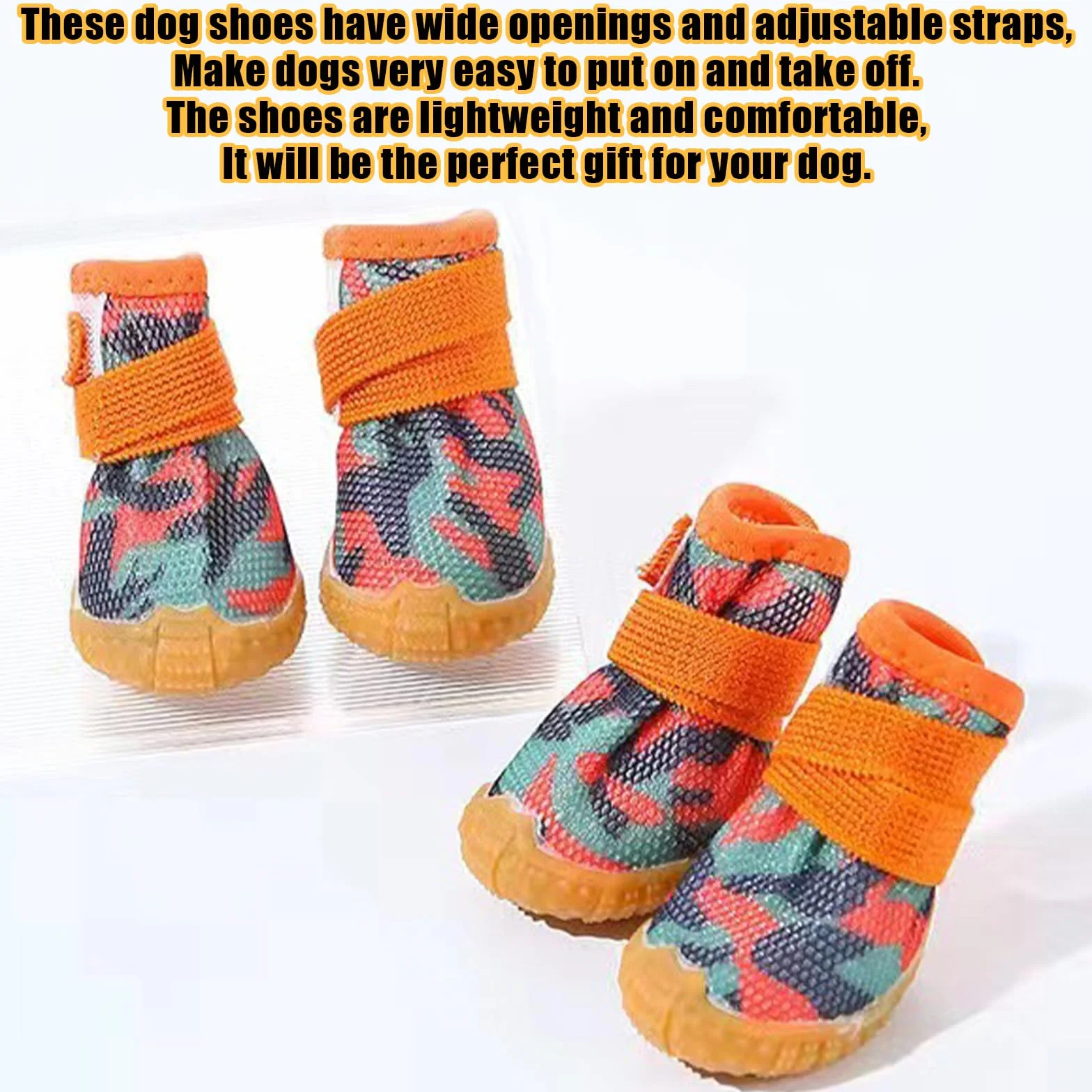 Lot de 4 chaussures pour chien - Protection des pattes avec semelle en caoutchouc antidérapante pour petits chiens