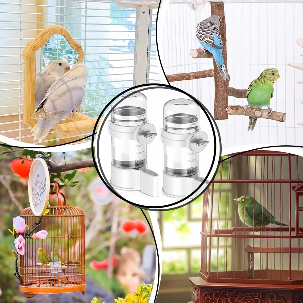 Distributeur Automatique d'eau pour Oiseaux 140ml Abreuvoir pour perruches Cockatiels Hamster