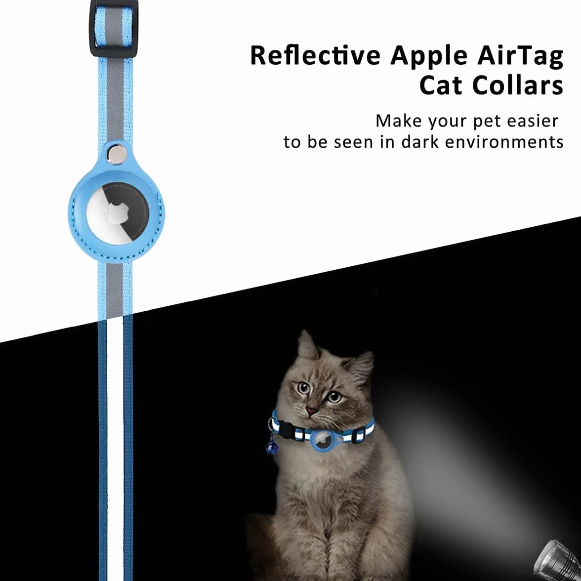 Collier Chat Airtag Support Apple Air Tag Réfléchissant Boucle Sécurité Anti étranglement Chaton